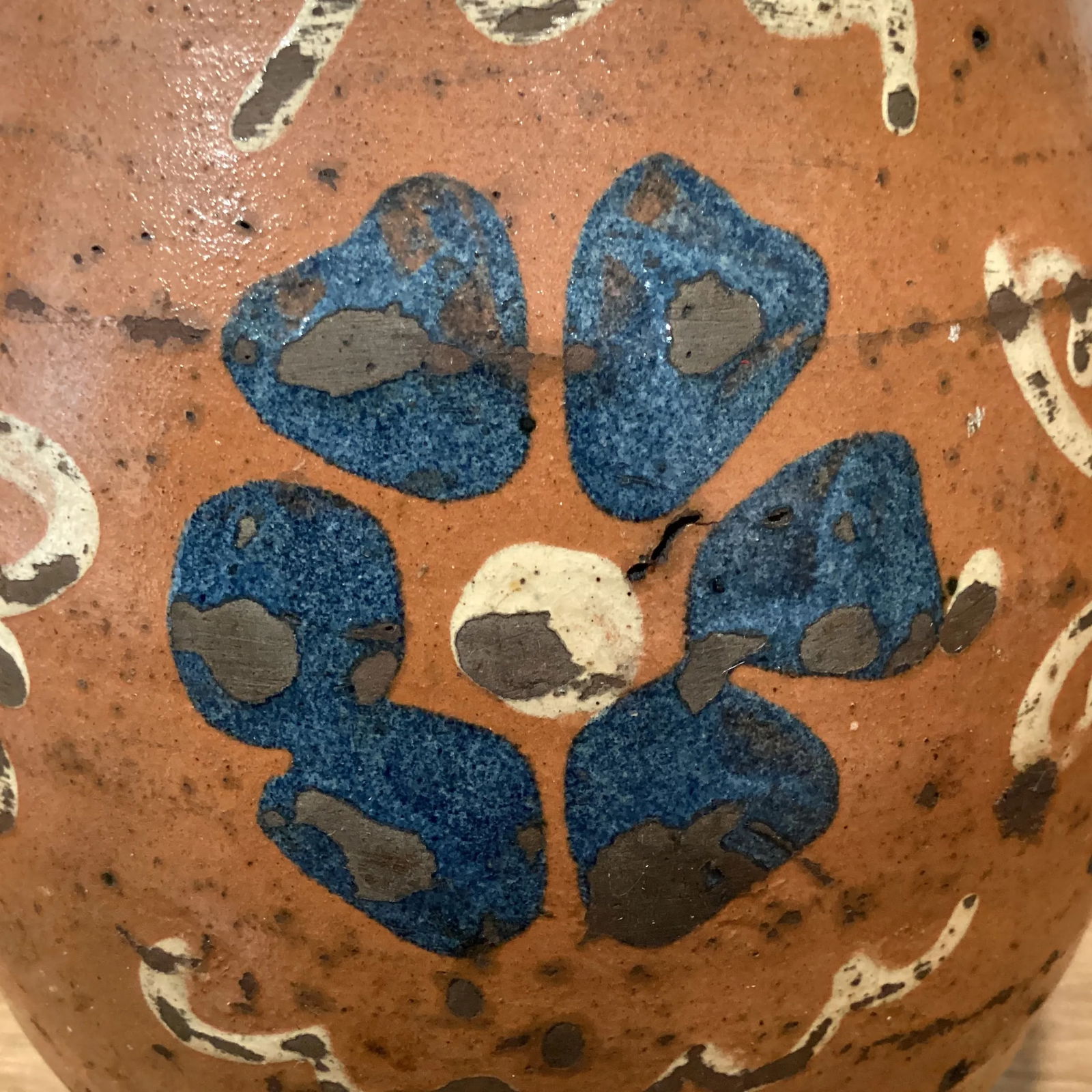 Antique French Terracotta Glazed Floral Decor Pitcher 19th Century - 10