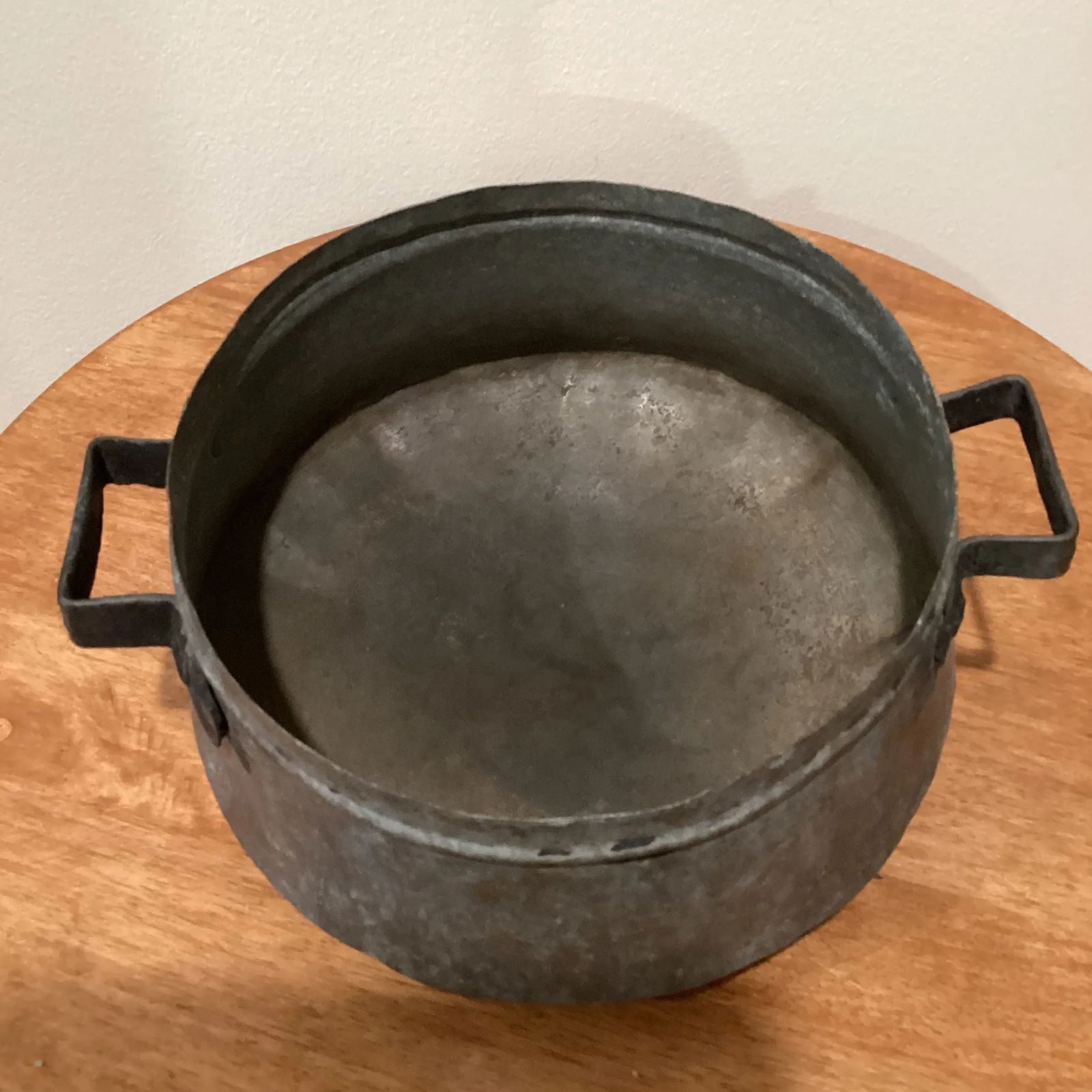 Antique Handmade Copper Pot With Handles Circa 1840 - 12