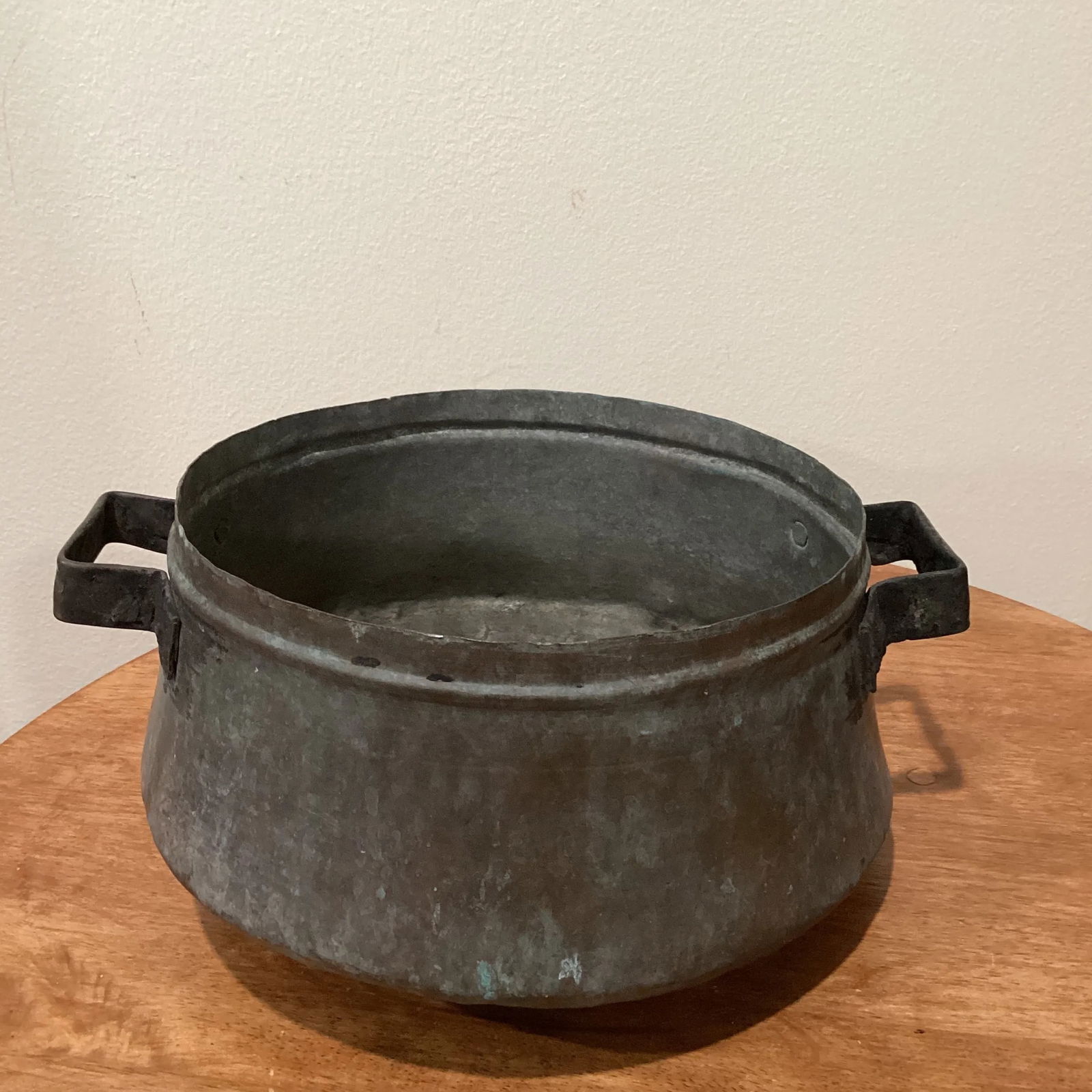 Antique Handmade Copper Pot With Handles Circa 1840 - 13