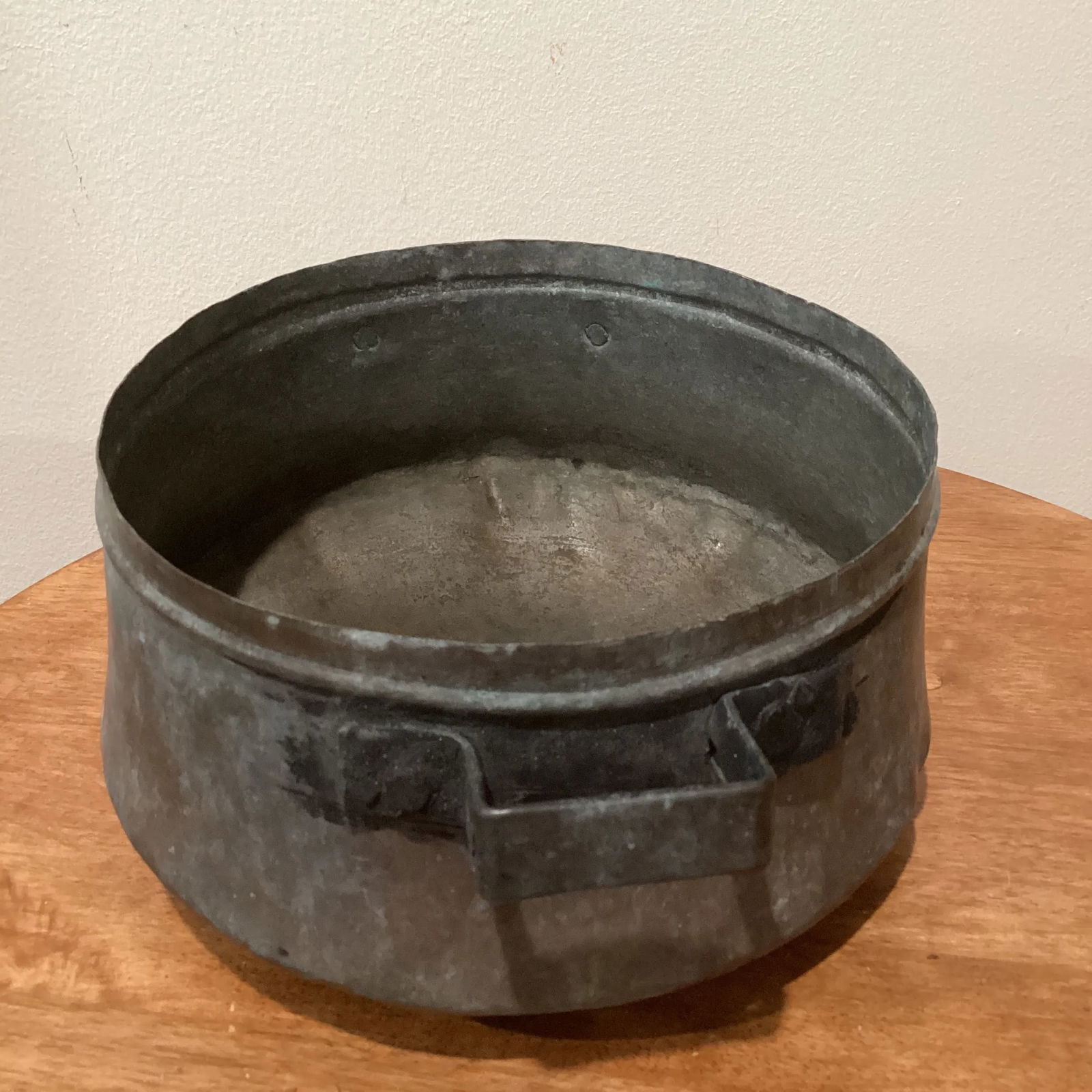 Antique Handmade Copper Pot With Handles Circa 1840 - 2
