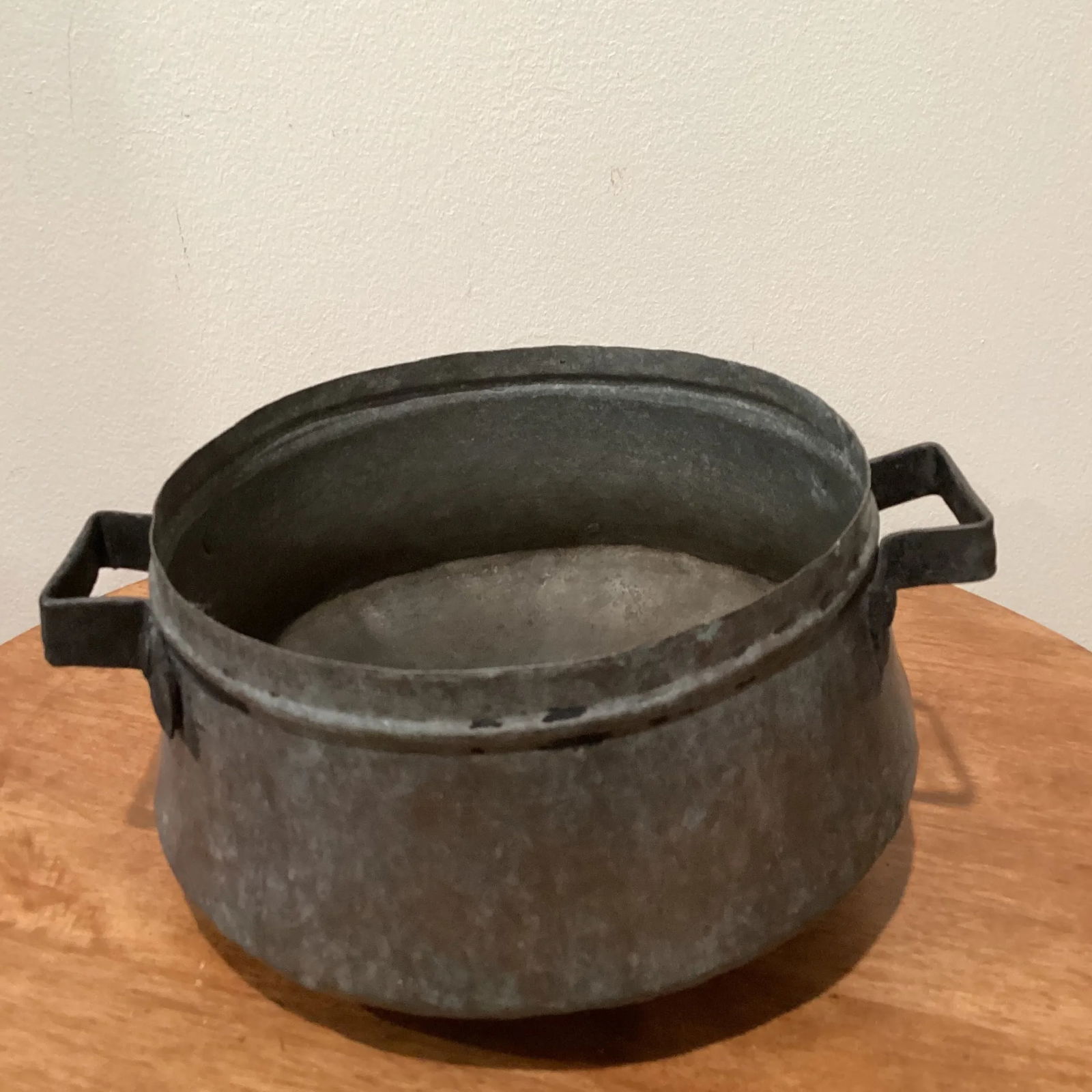 Antique Handmade Copper Pot With Handles Circa 1840 - 3