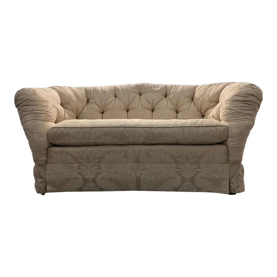 Late 20th Century Capitone Baker Loveseat with Silk Upholstery (1 of 13)