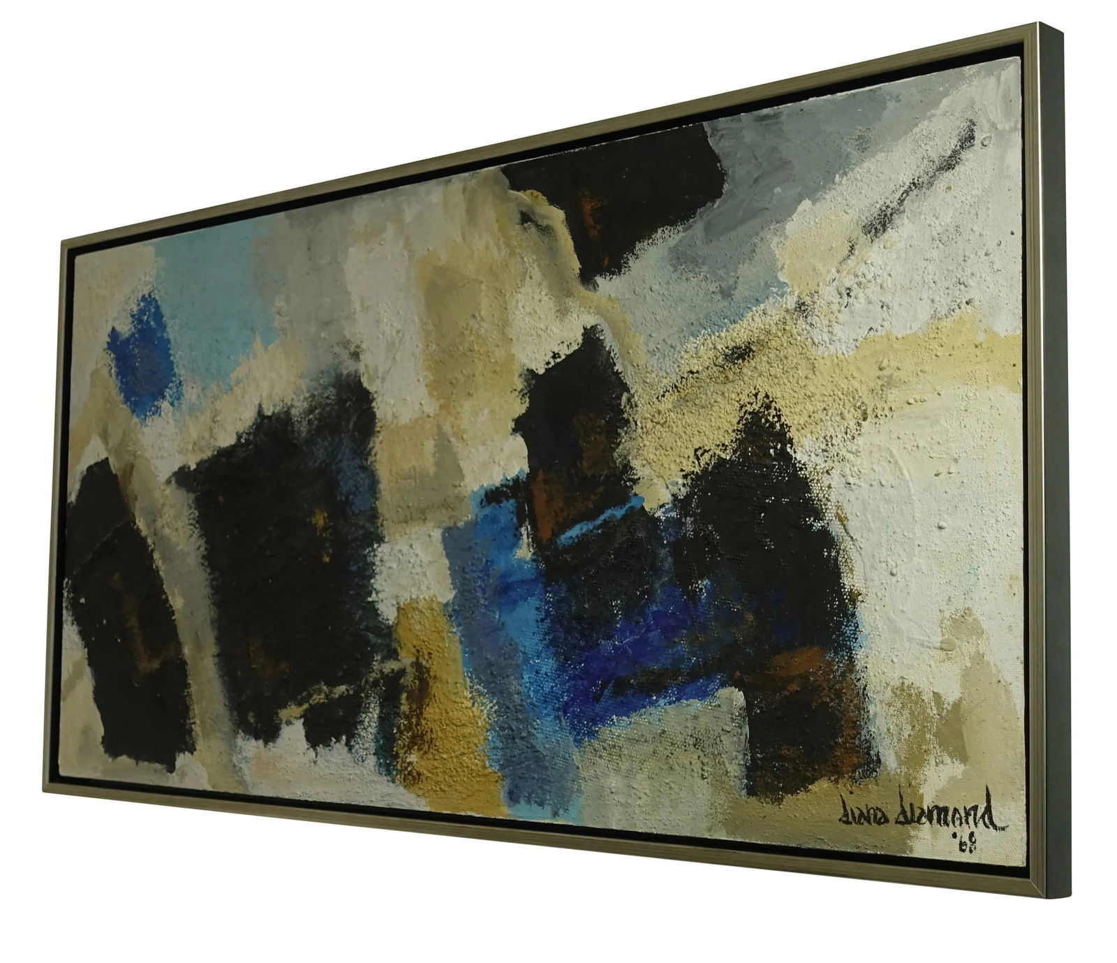 Mid-Century Abstract Mixed-Media Painting by Diana Diamond, California, 1968 - 2
