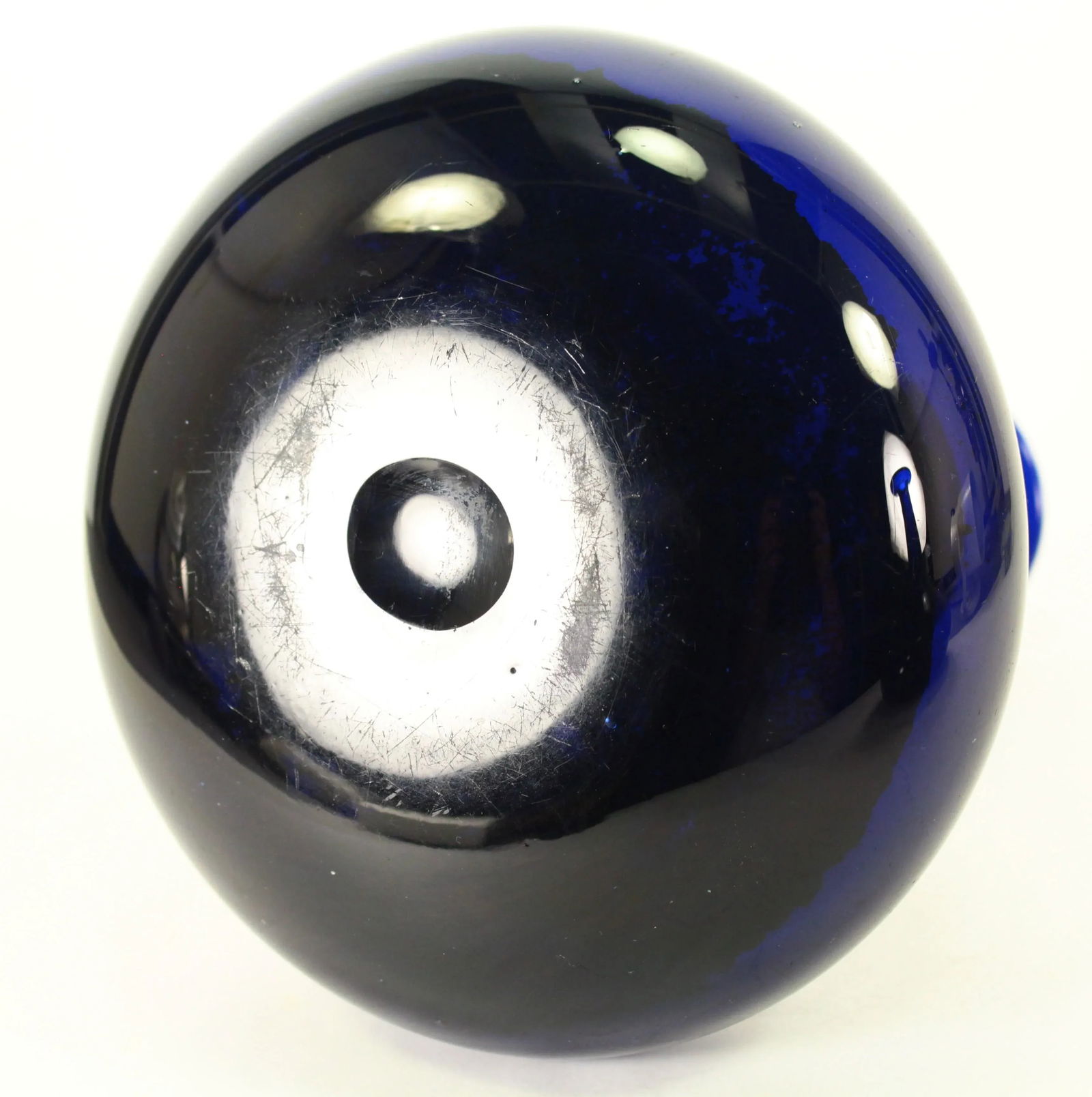 Pair of Early 1800's Bristol Cobalt Blue Hand Blown Glass Mell Decanters, Scottish - 11