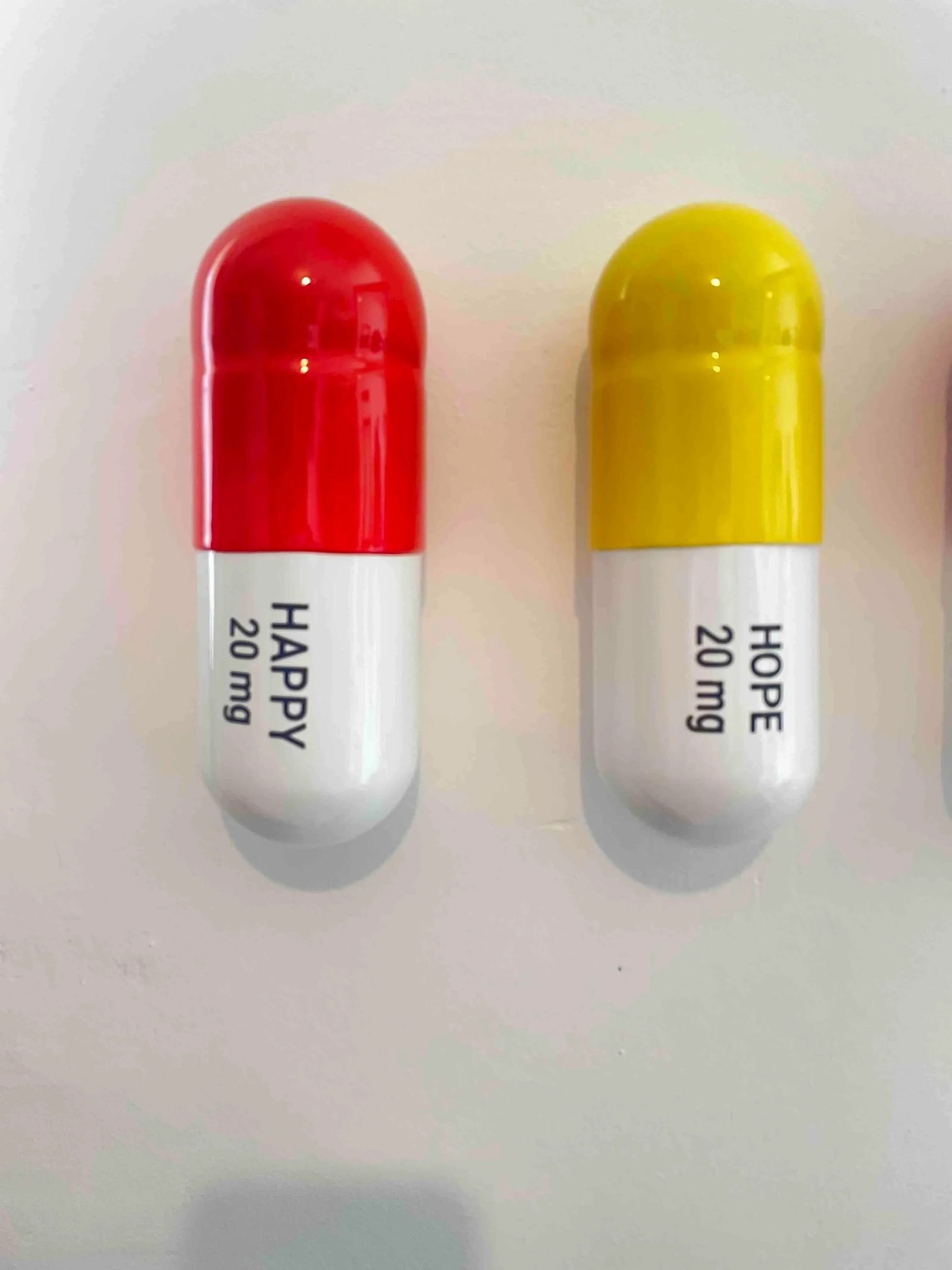 Tal Nehoray, 20 Mg Happy Pill Combo (Red, Yellow and Orange) Set of 3 Still Life Sculptures - 4