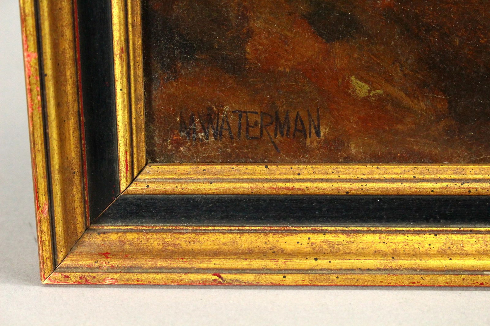 Marcus Waterman (American, 1834-1914) Oil on Canvas, Figure in a Small Village Road - 4