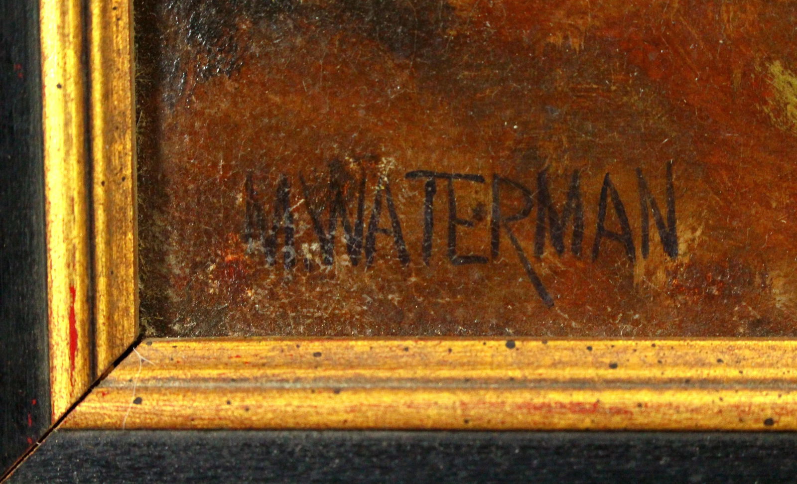 Marcus Waterman (American, 1834-1914) Oil on Canvas, Figure in a Small Village Road - 5