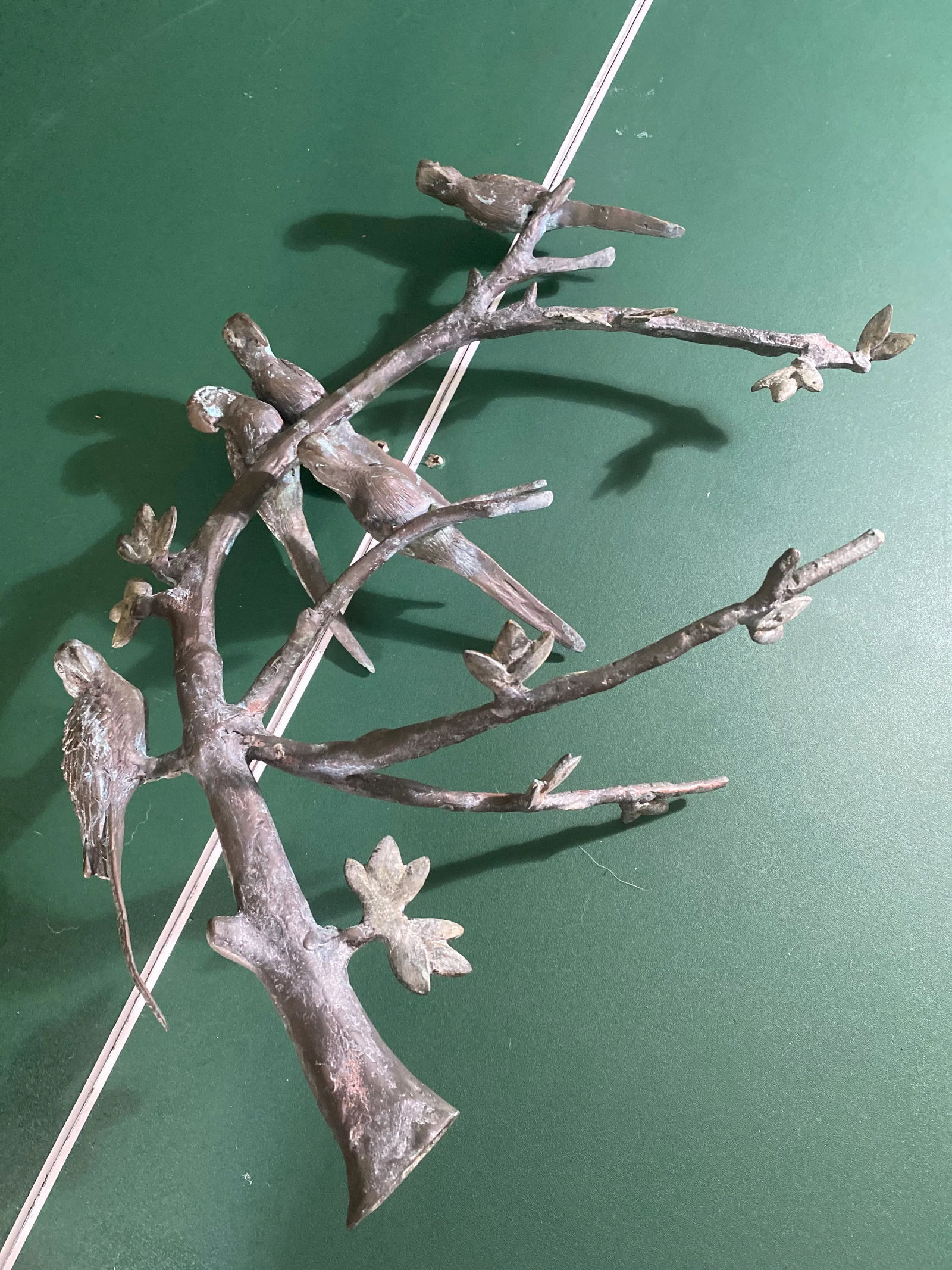 1960s Giacometti Style Bronze Birds on a Branch - 11