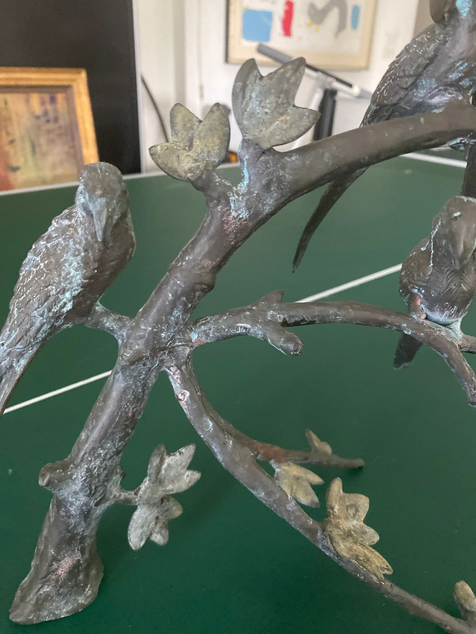 1960s Giacometti Style Bronze Birds on a Branch - 6