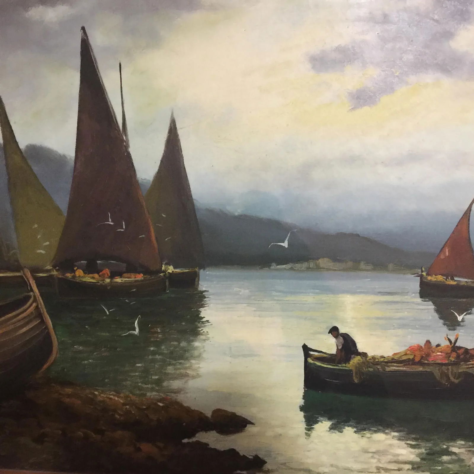 Oil Painting on Canvas Harbor Scene by Karl Kaufmann - 7