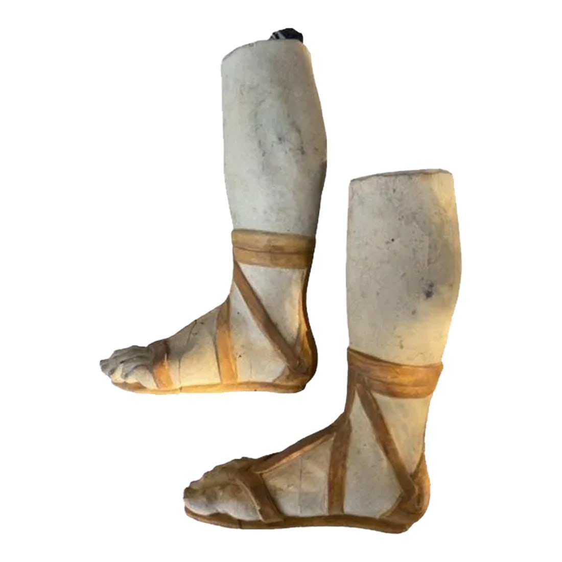 18th Century Pair of Baroque Wood Carved Madonna Saint Feet: Beautiful wood carved Madonna feet found in a restoration shop Italy. 18th century Age associated wear 8.5H Condition: Alterations: Original Condition Unaltered Imperfections: Some Imperfections Condi