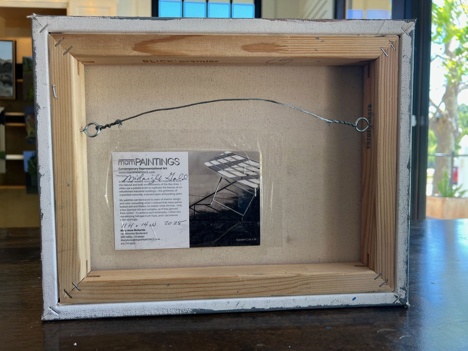 "Midnight Gold" Contemporary Impressionist Still Life Pitcher in Blue and Gold by Mill Valley Arti - 5