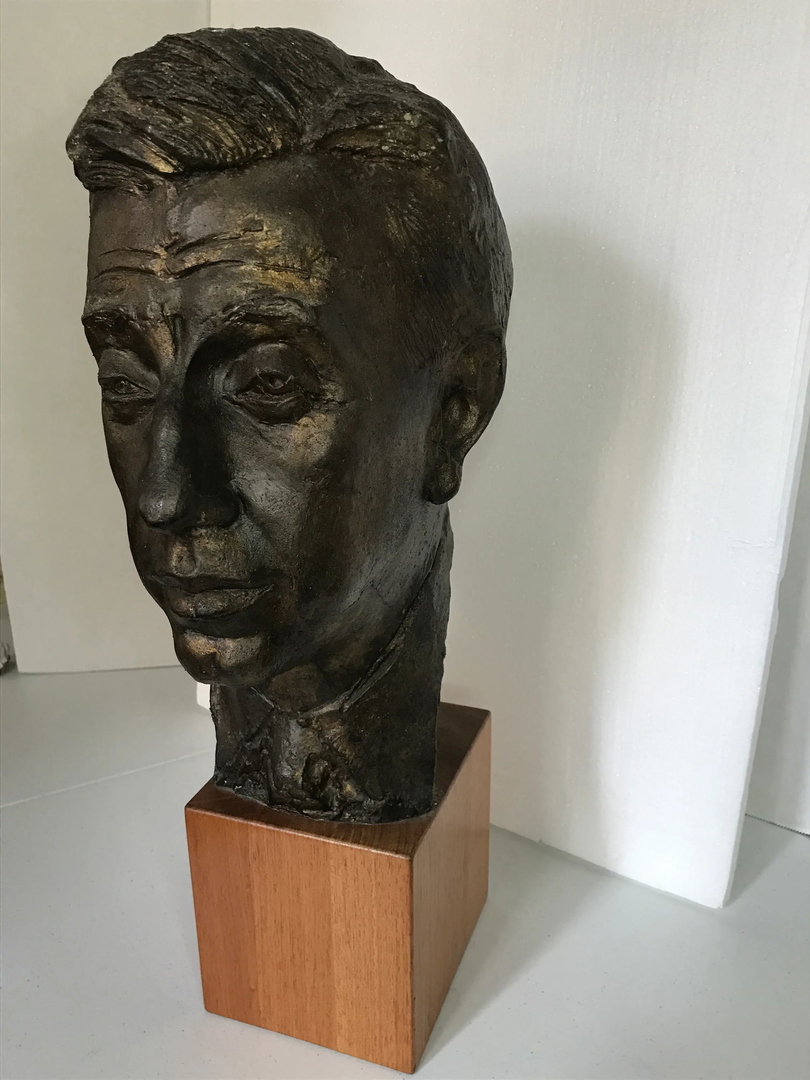 Late 20th Century Bronze Head Art Sculpture of a Man - 10
