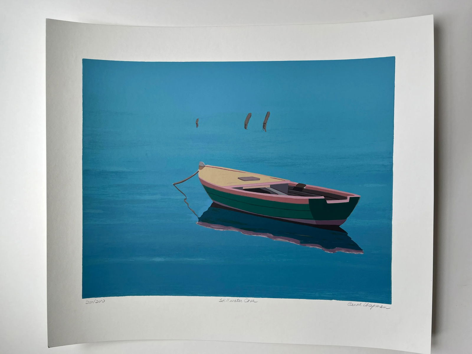 1980s Original Signed Silkscreen 'Stillwater Cove' by Carol Bodendieck Chapman - 2