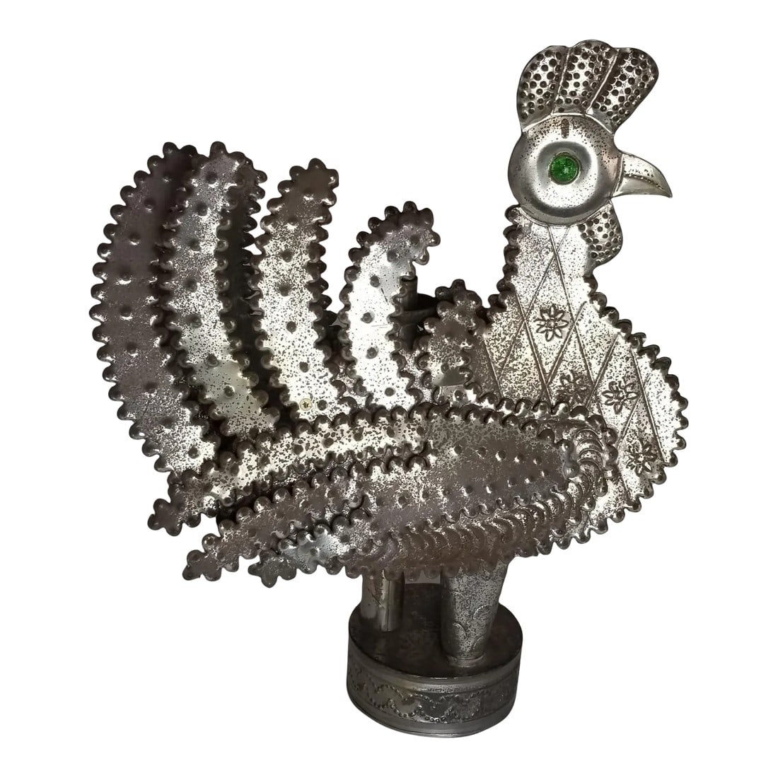 1960s Mexican Folk Art Metal Rooster Candelabra (1 of 6)