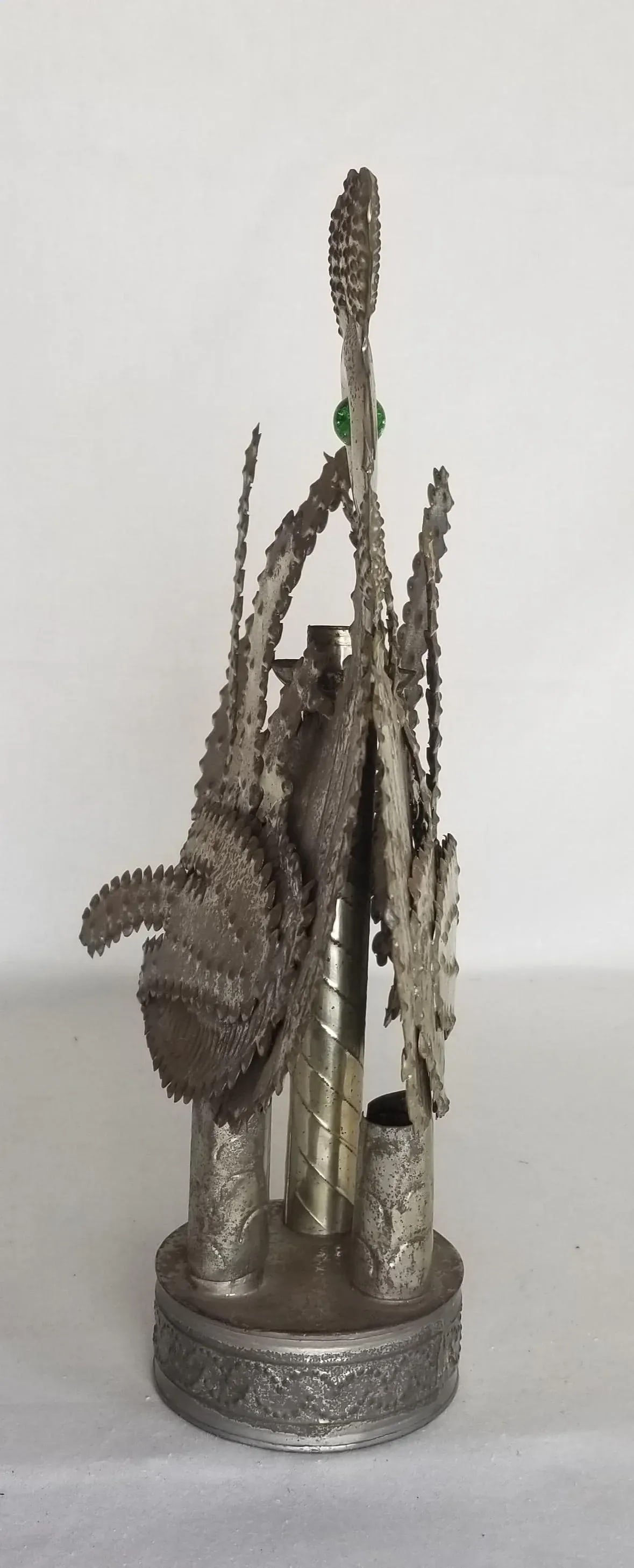 1960s Mexican Folk Art Metal Rooster Candelabra - 3