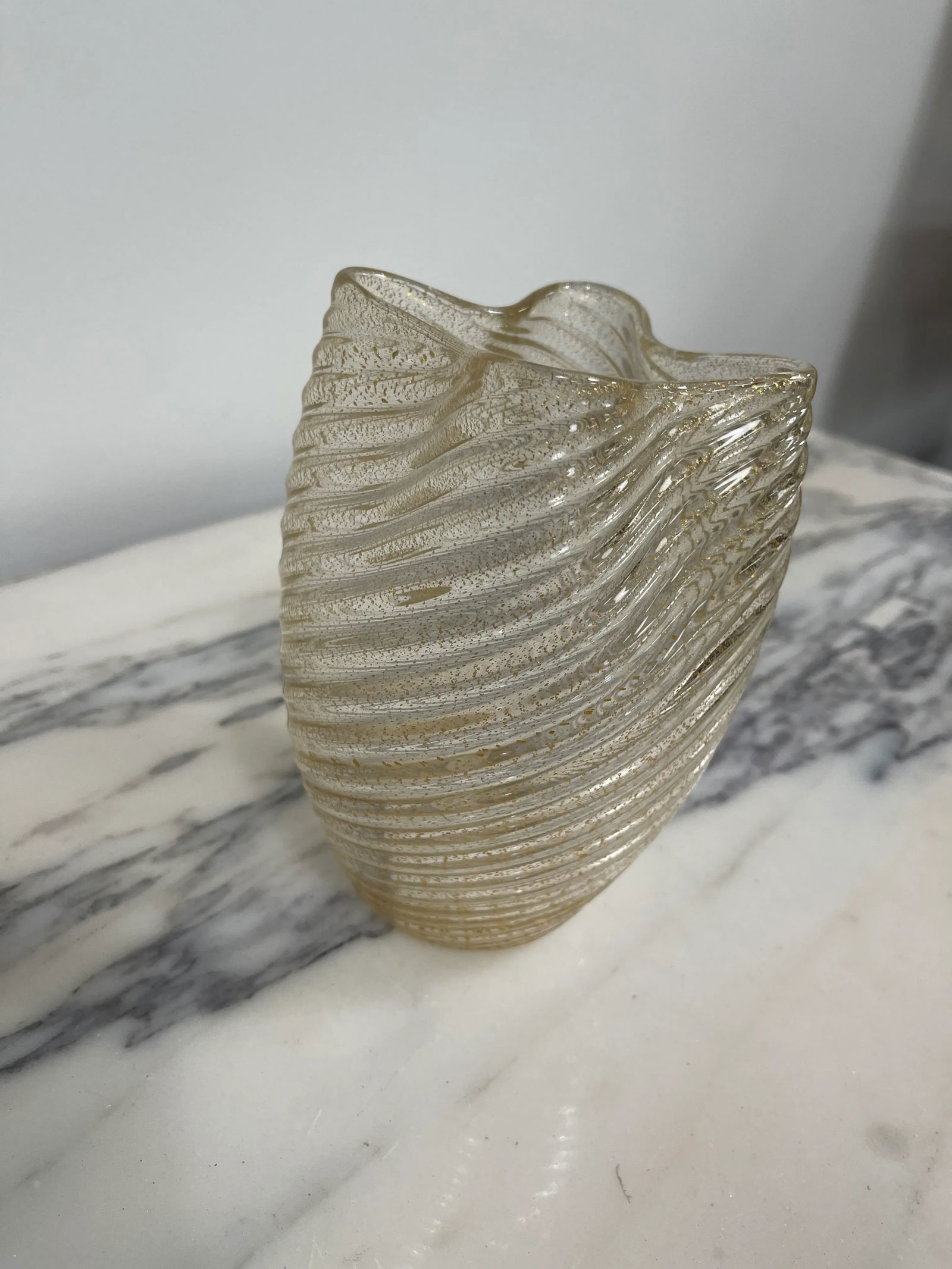 Murano Italy Camer Gold Vase With Original Mica Sticker - 4