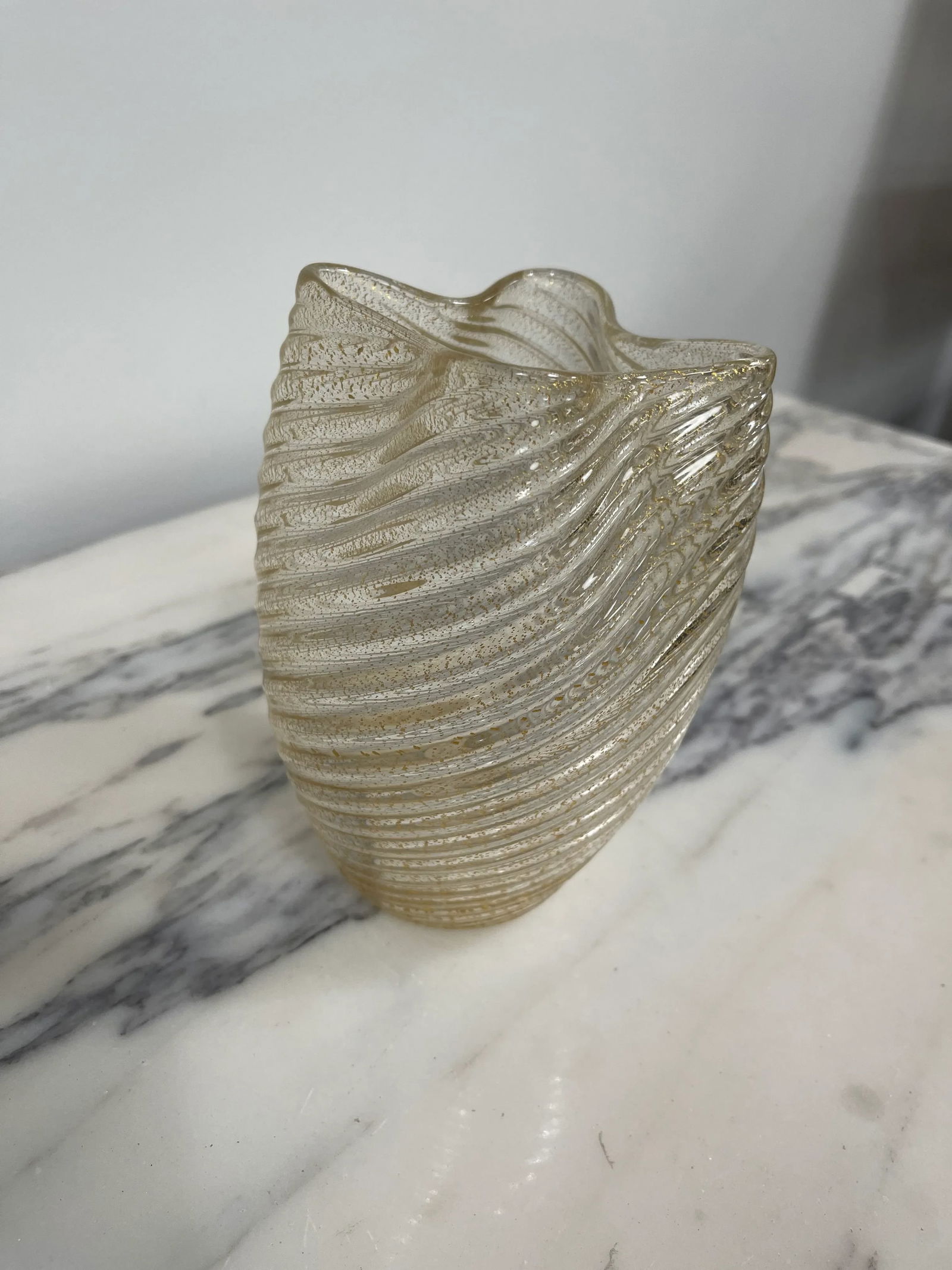 Murano Italy Camer Gold Vase With Original Mica Sticker - 6