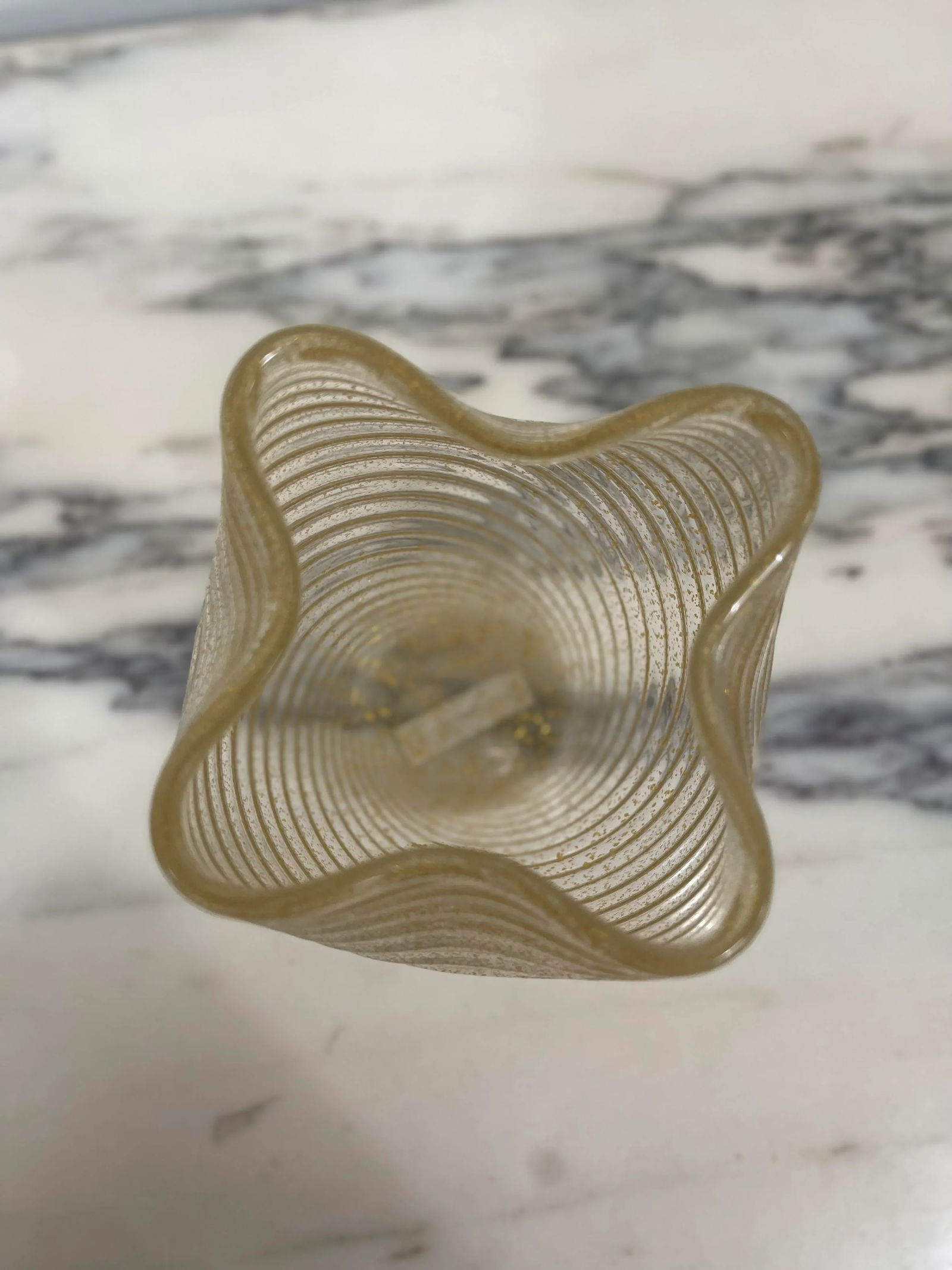 Murano Italy Camer Gold Vase With Original Mica Sticker - 7