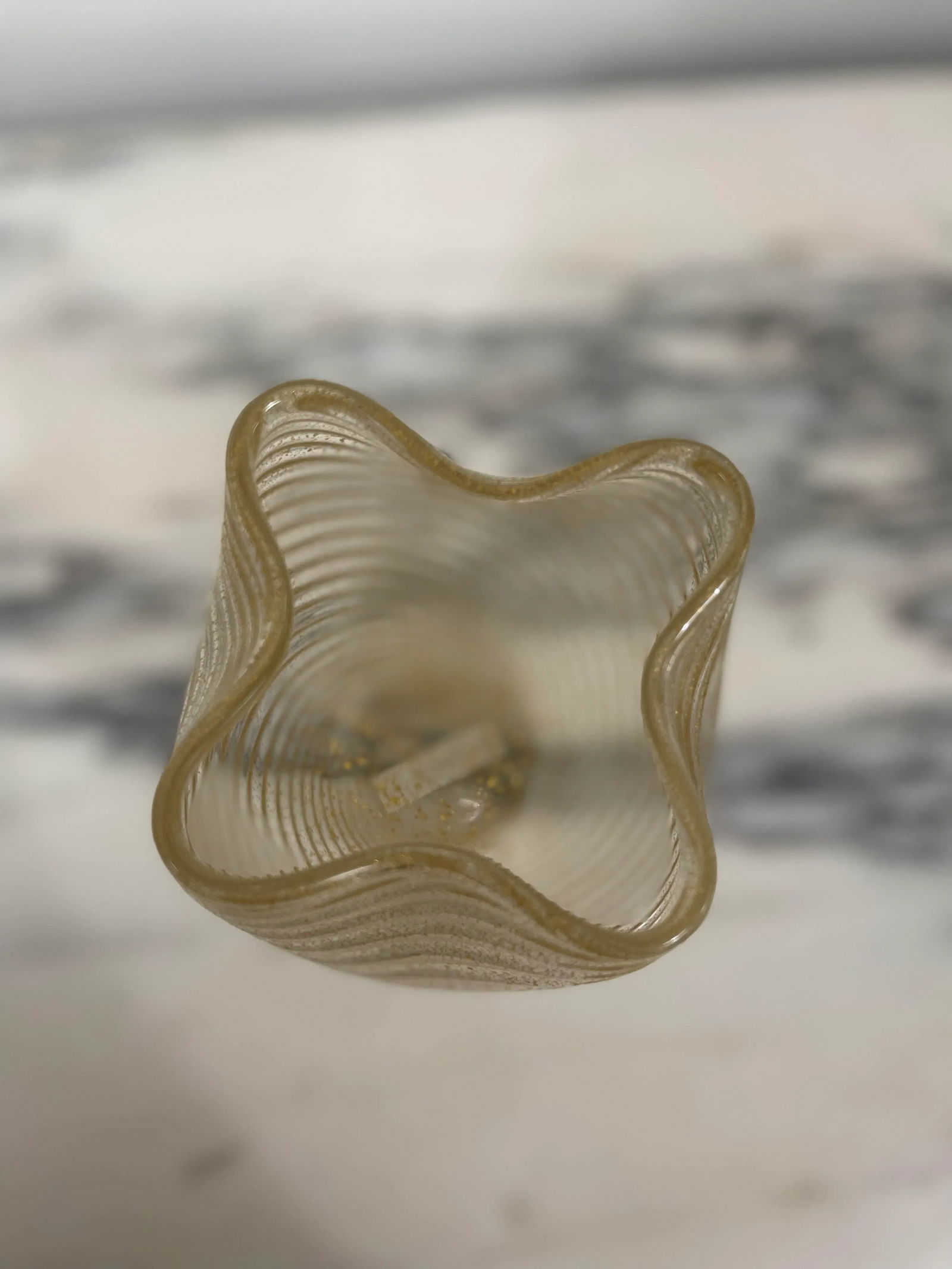 Murano Italy Camer Gold Vase With Original Mica Sticker - 8