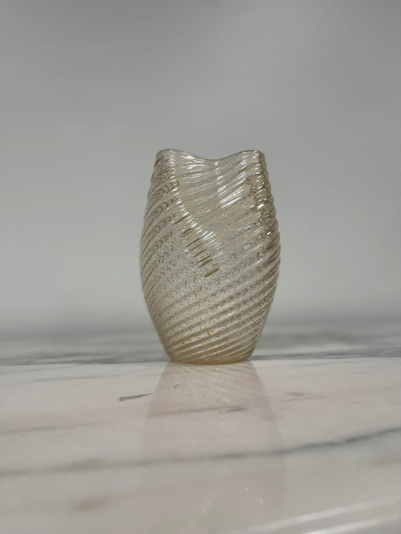 Murano Italy Camer Gold Vase With Original Mica Sticker - 9