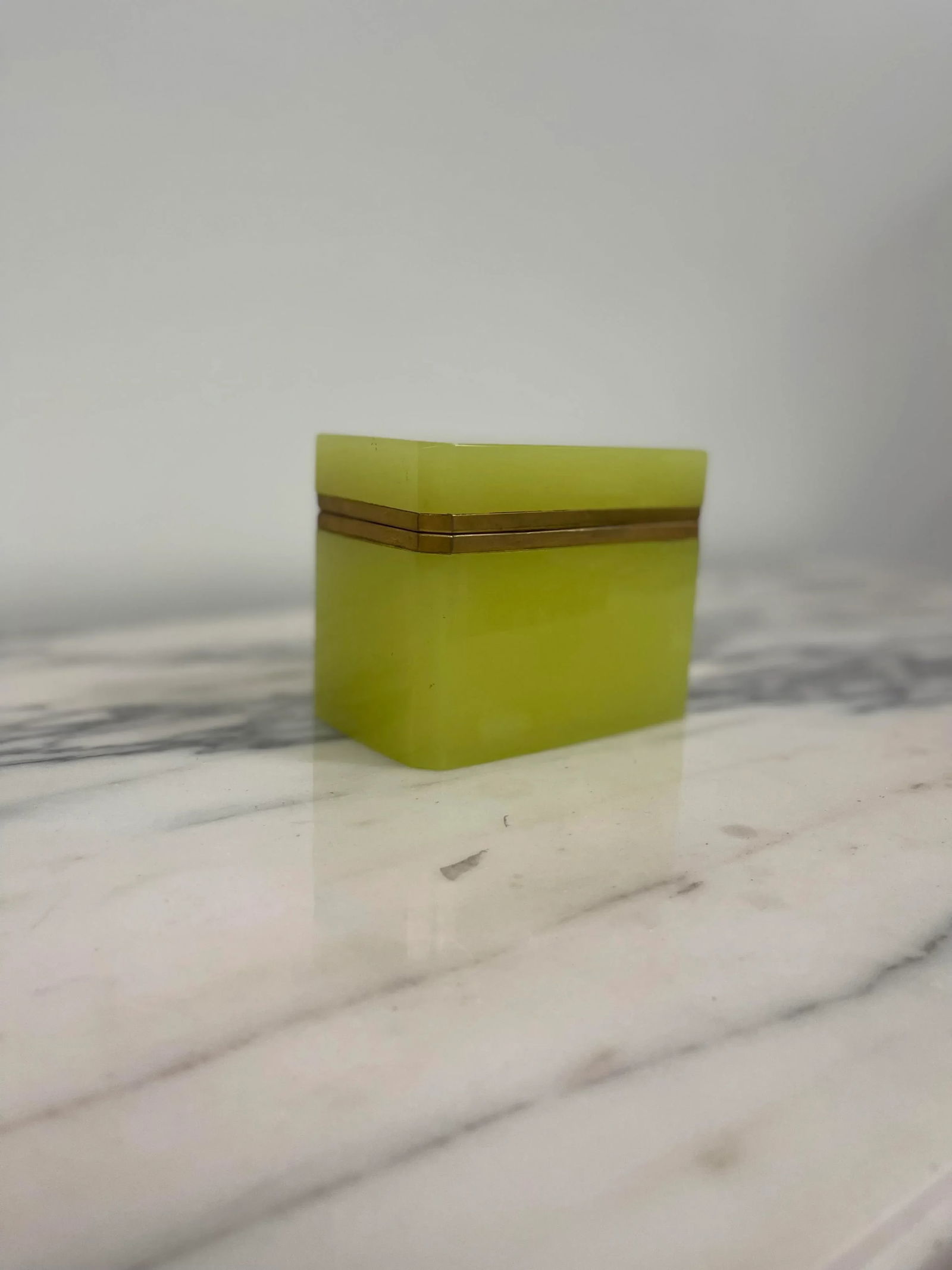 19th Century Antique Rectangular Opaline Glass Casket Box With Bronze Mounts - 3