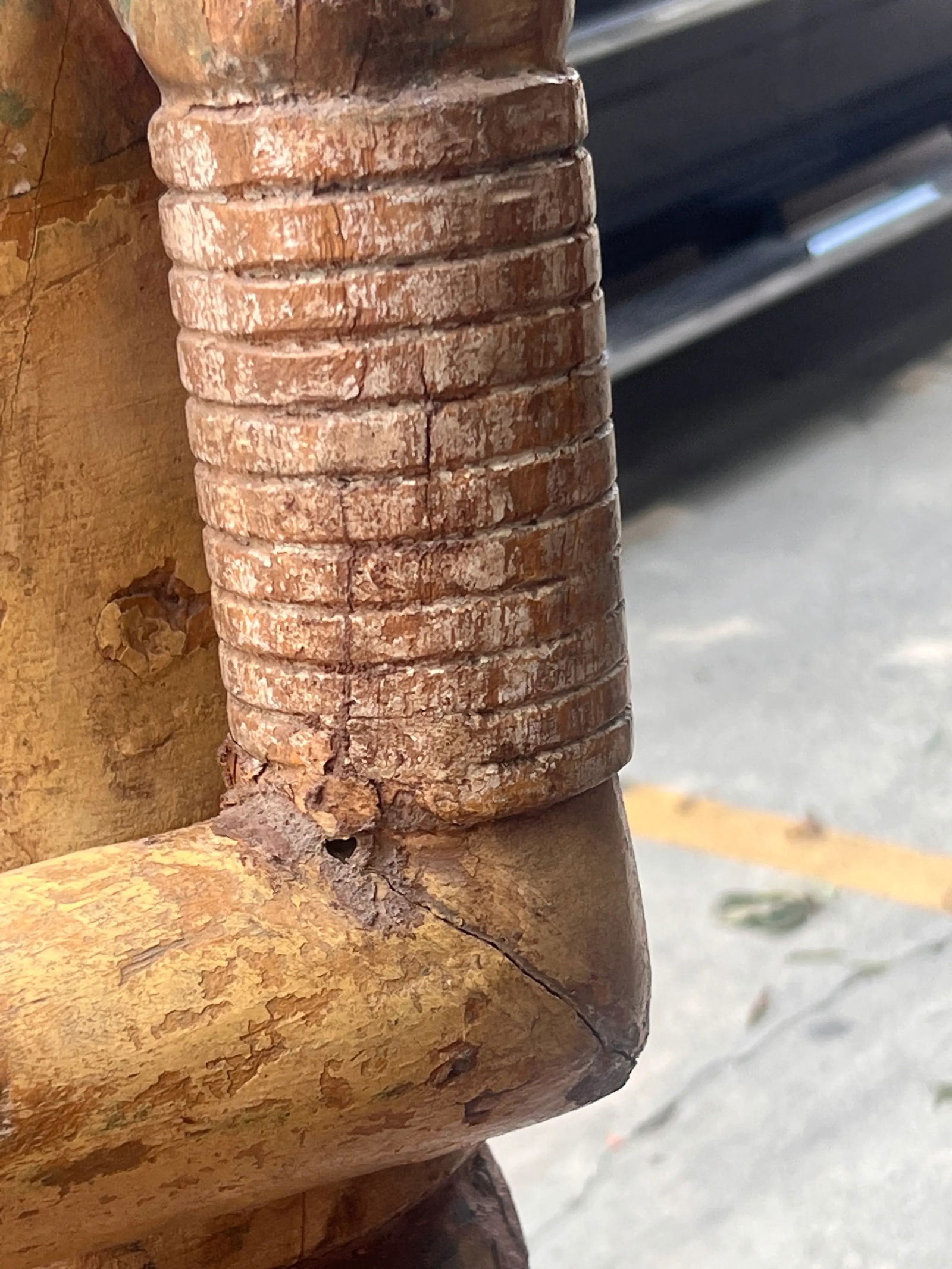 Stately Antique Life Size Wooden Statues - a Pair - 7