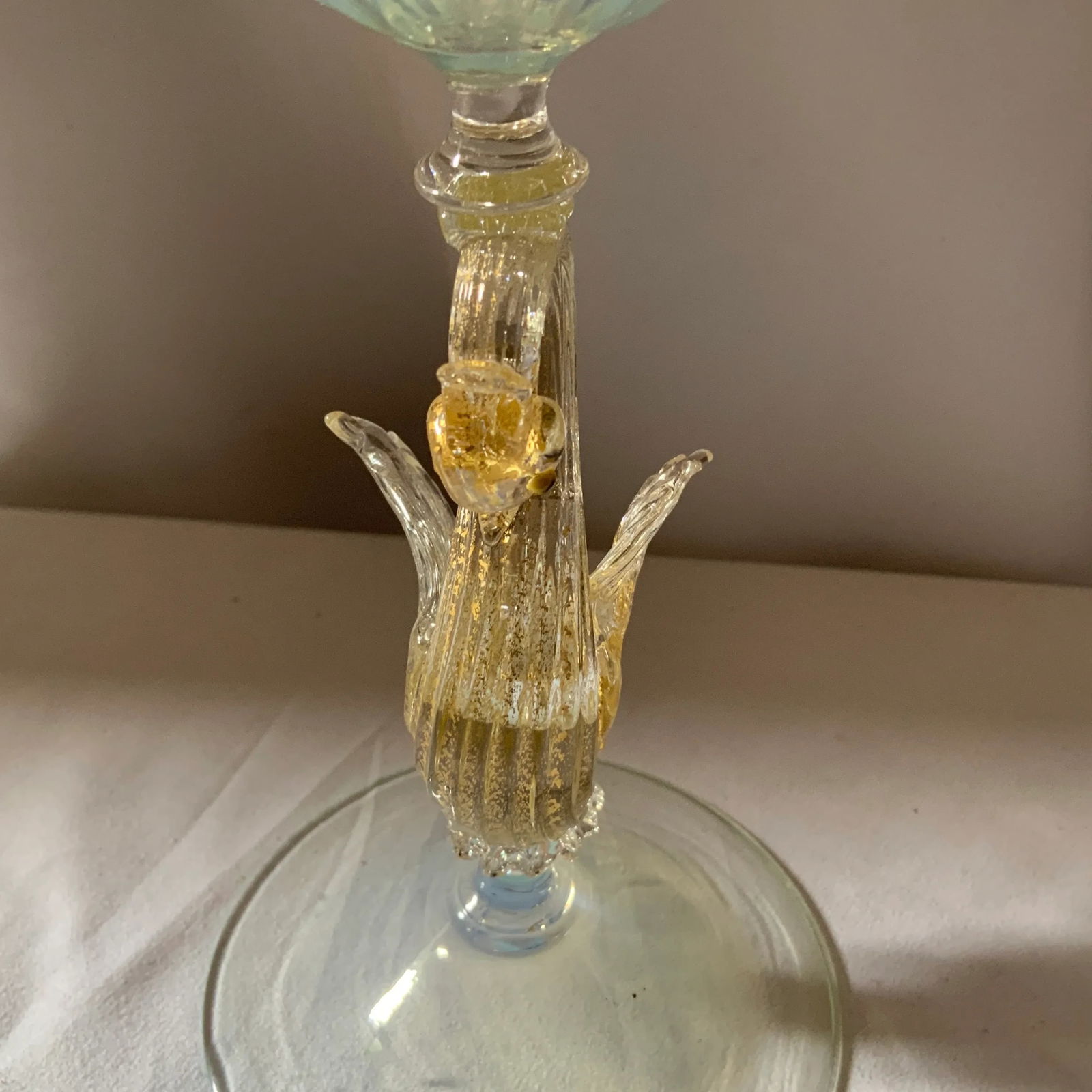Venetian Blown Glass Candlestick by Salviati, 1920s - 6