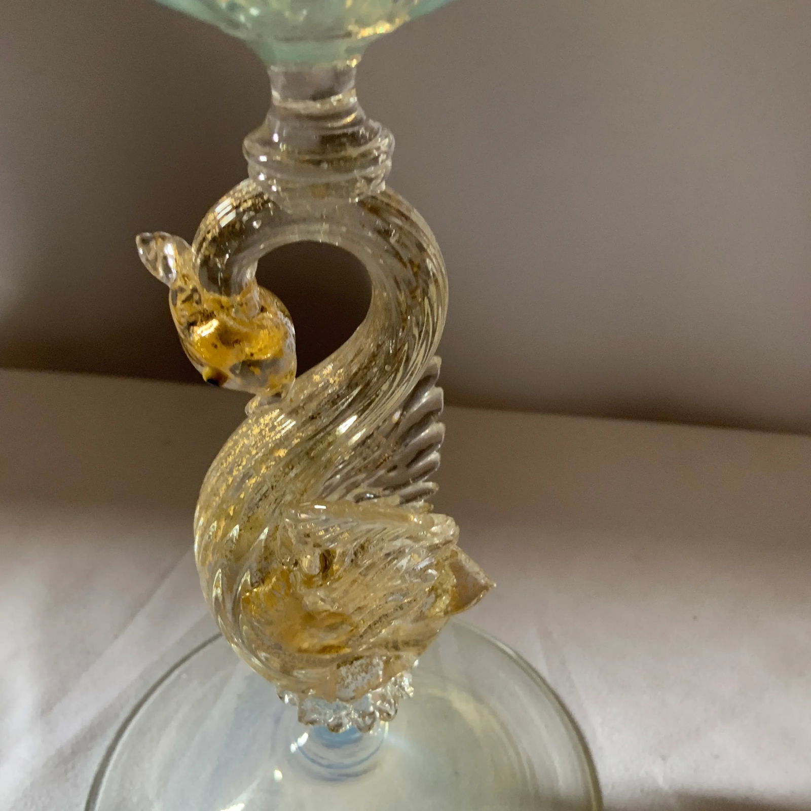 Venetian Blown Glass Candlestick by Salviati, 1920s - 7