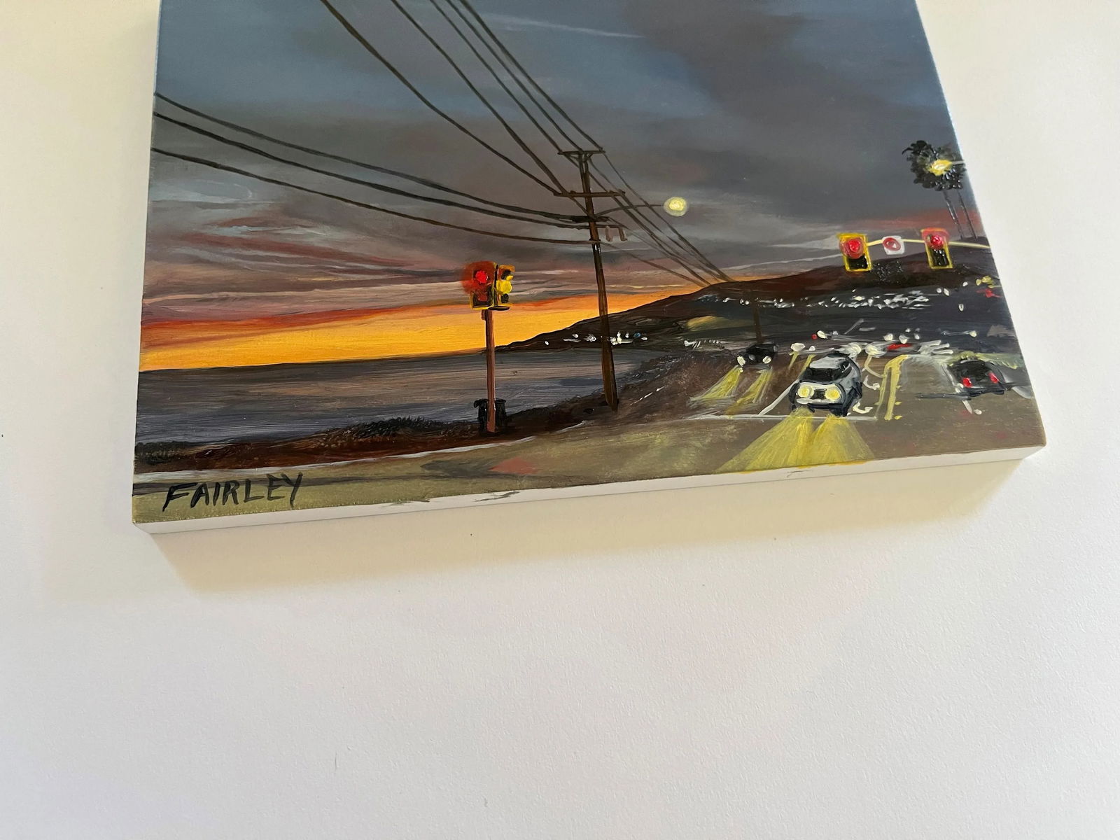 Pacific Coast Highway at Porto Marina, Original Miniature Oil Painting by Artist, Jessica Fairley - 3
