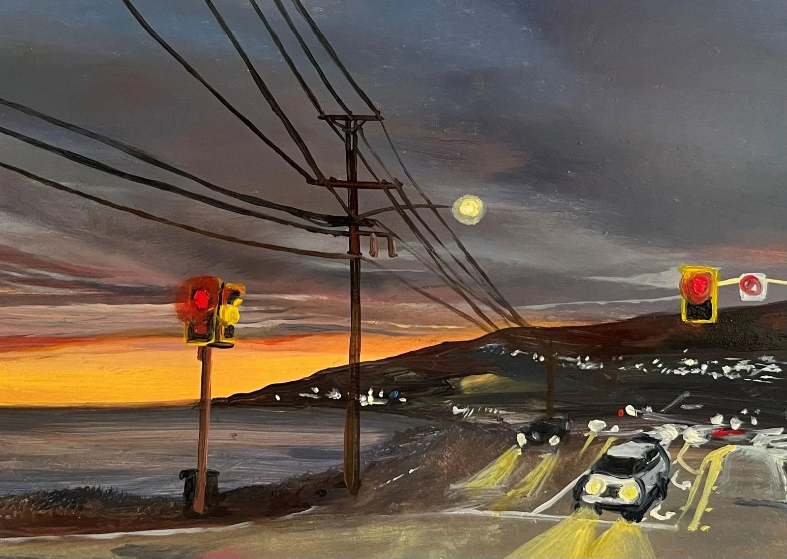 Pacific Coast Highway at Porto Marina, Original Miniature Oil Painting by Artist, Jessica Fairley - 4