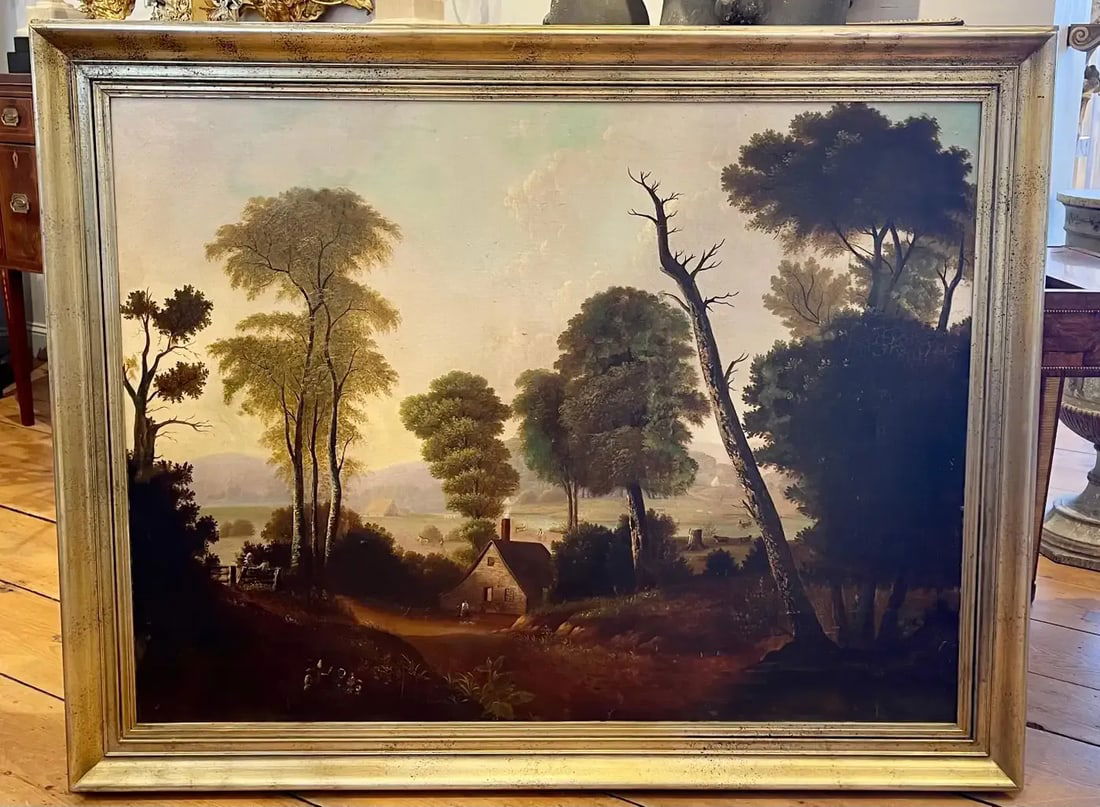 19th Century American Landscape Painting in Style of George Caleb Bingham - 4