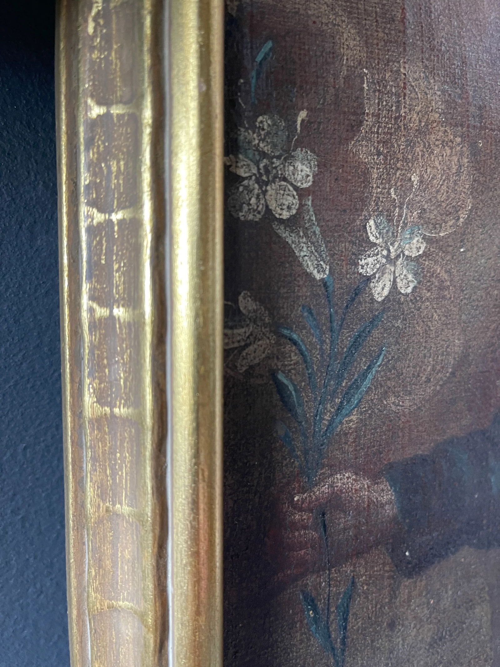 Antique Mexican Oil on Canvas Painting of Saint Anthony - 5