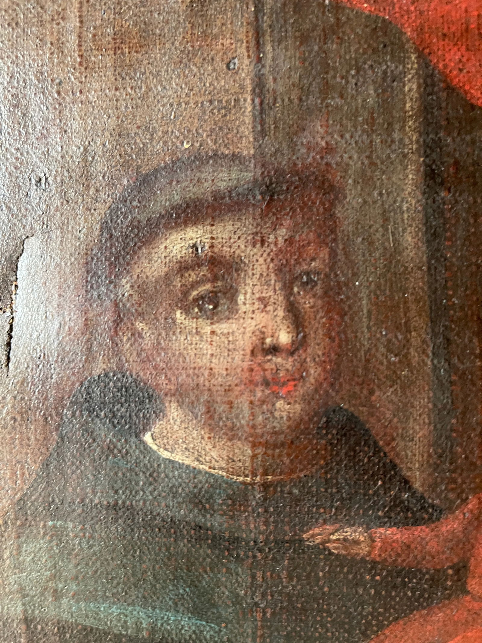 Antique Mexican Oil on Canvas Painting of Saint Anthony - 8