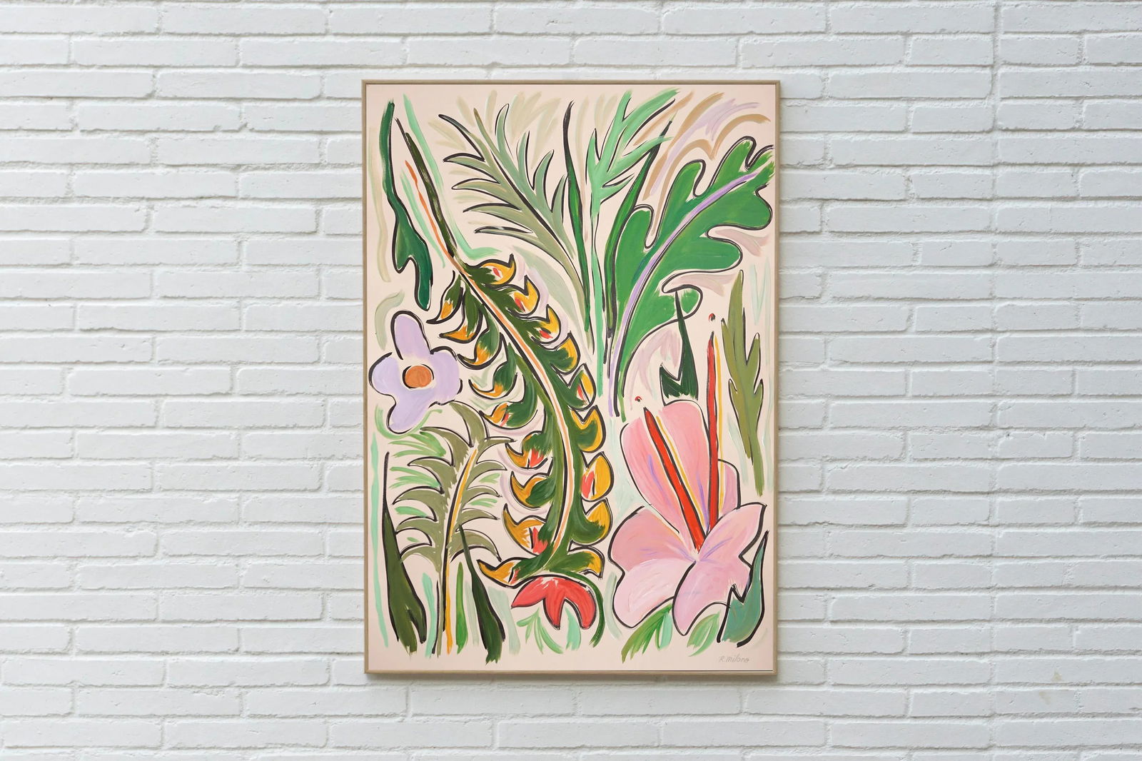 2023, Expressionist Still Life of Hibiscus Flower, Mixed Media on Watercolor Paper by Romina Milano - 4