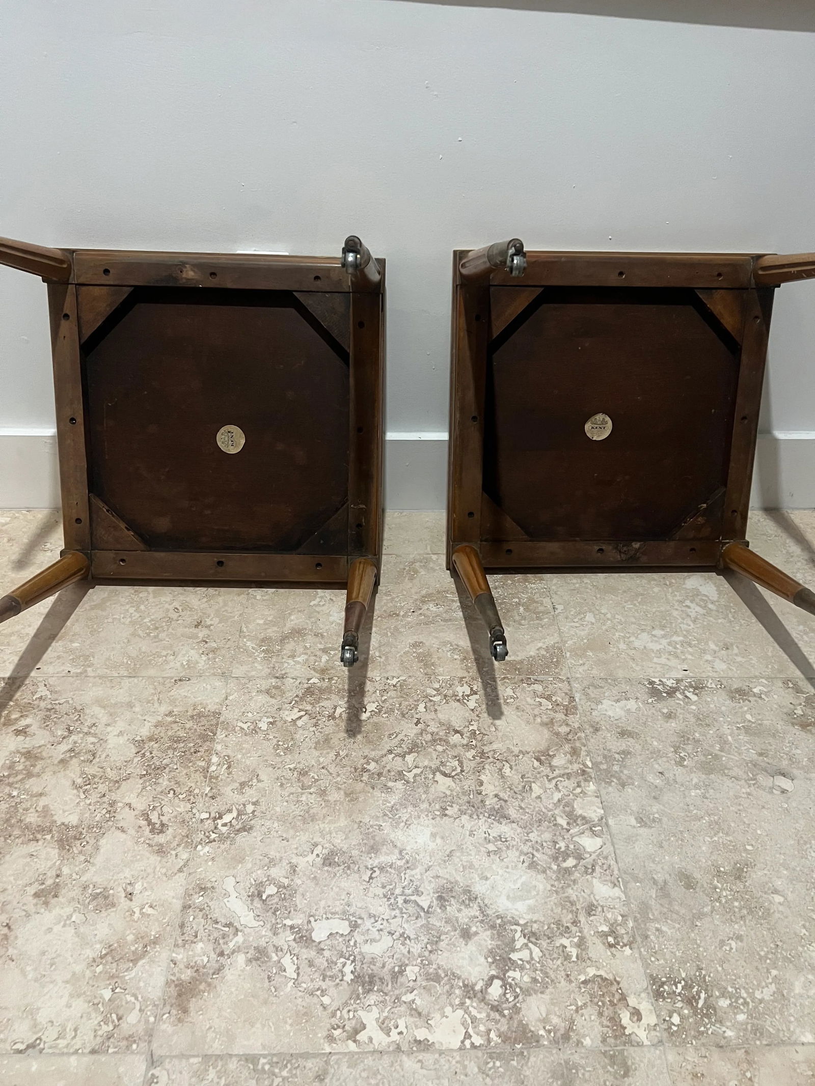 1950s Pair of Mid Century Modern Low Profile End Tables - 11