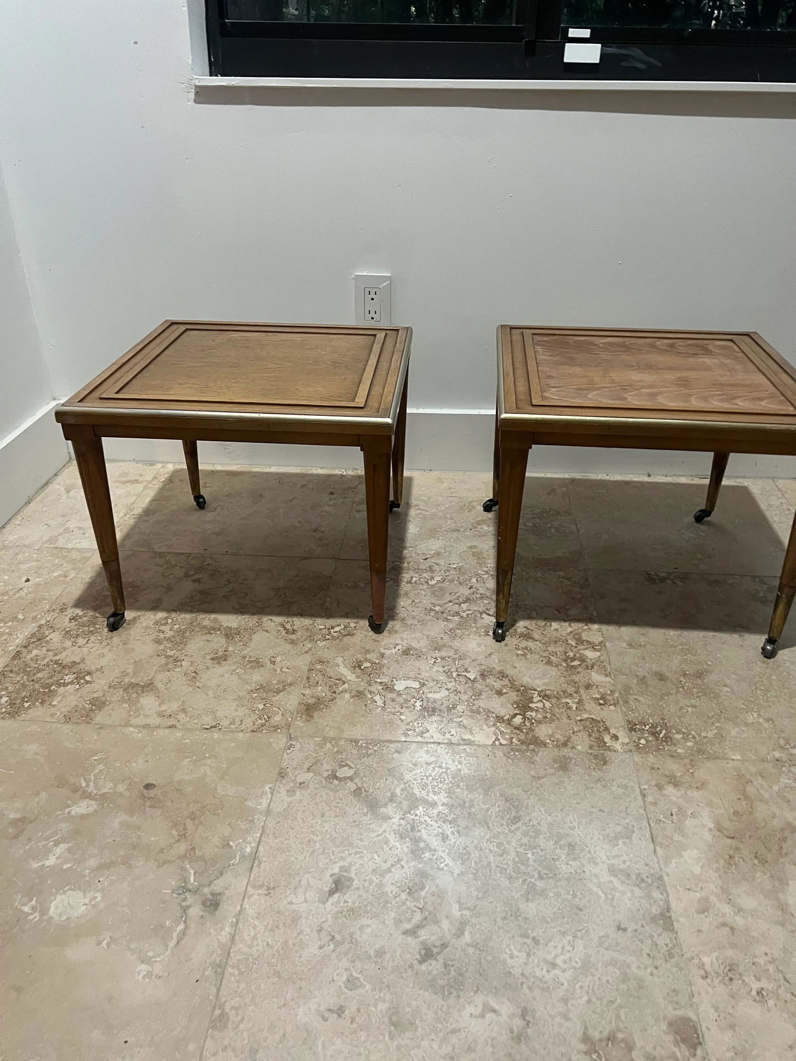 1950s Pair of Mid Century Modern Low Profile End Tables - 2