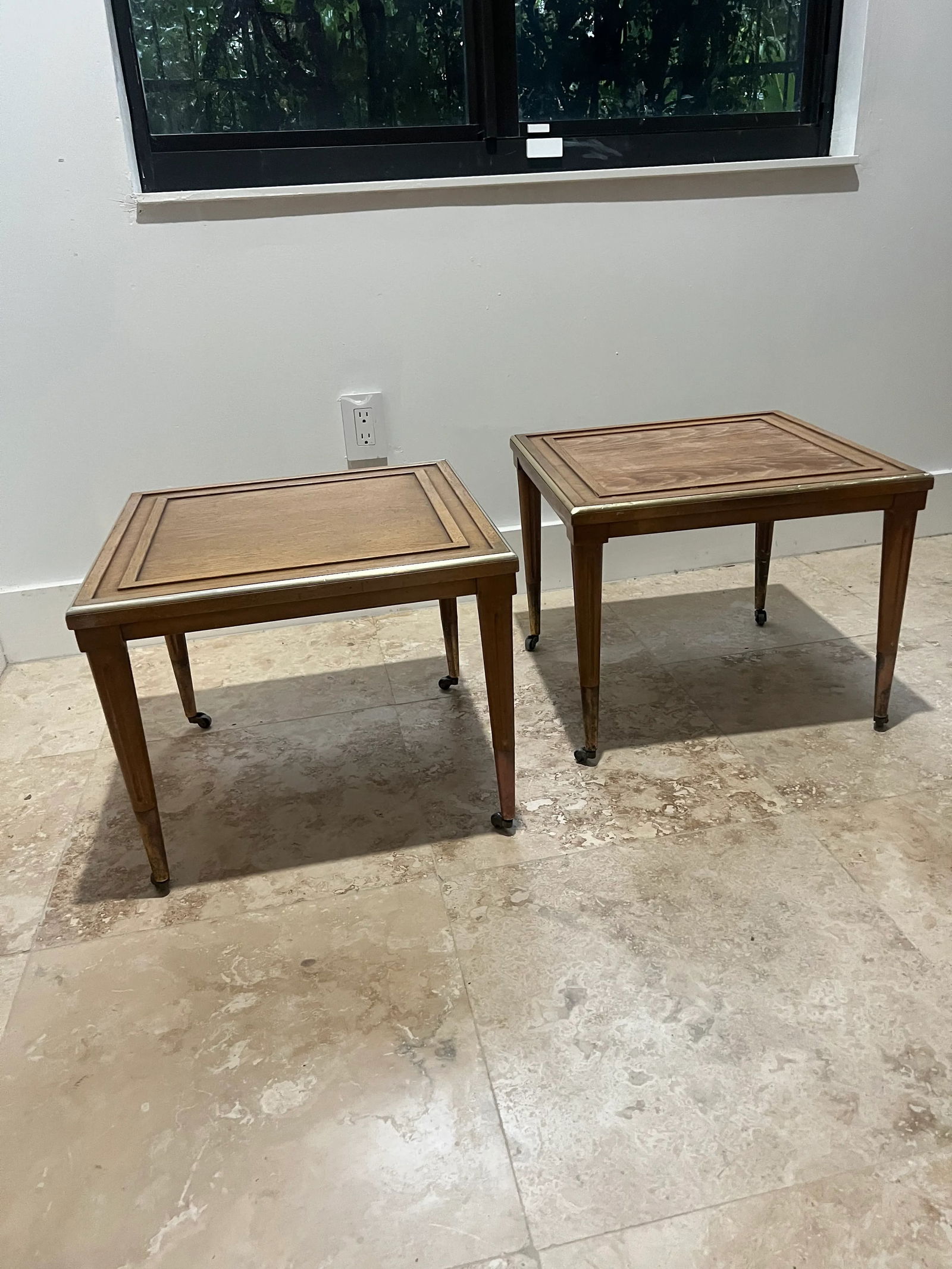 1950s Pair of Mid Century Modern Low Profile End Tables - 8
