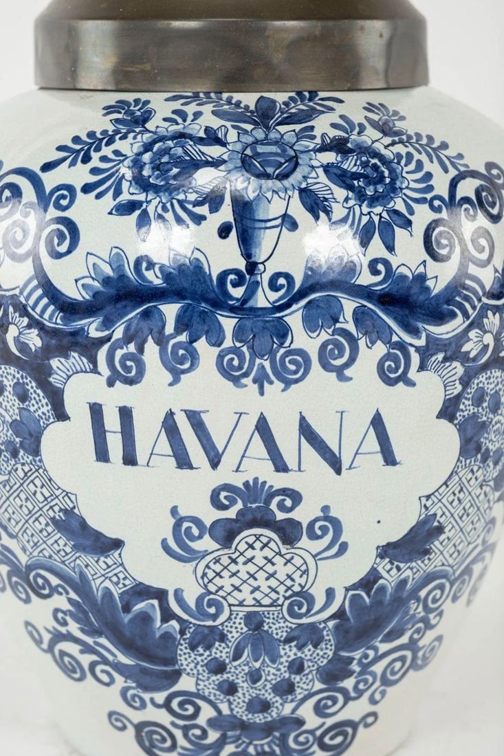 Delft Blue and White "Havana" Tobacco Jar - 2
