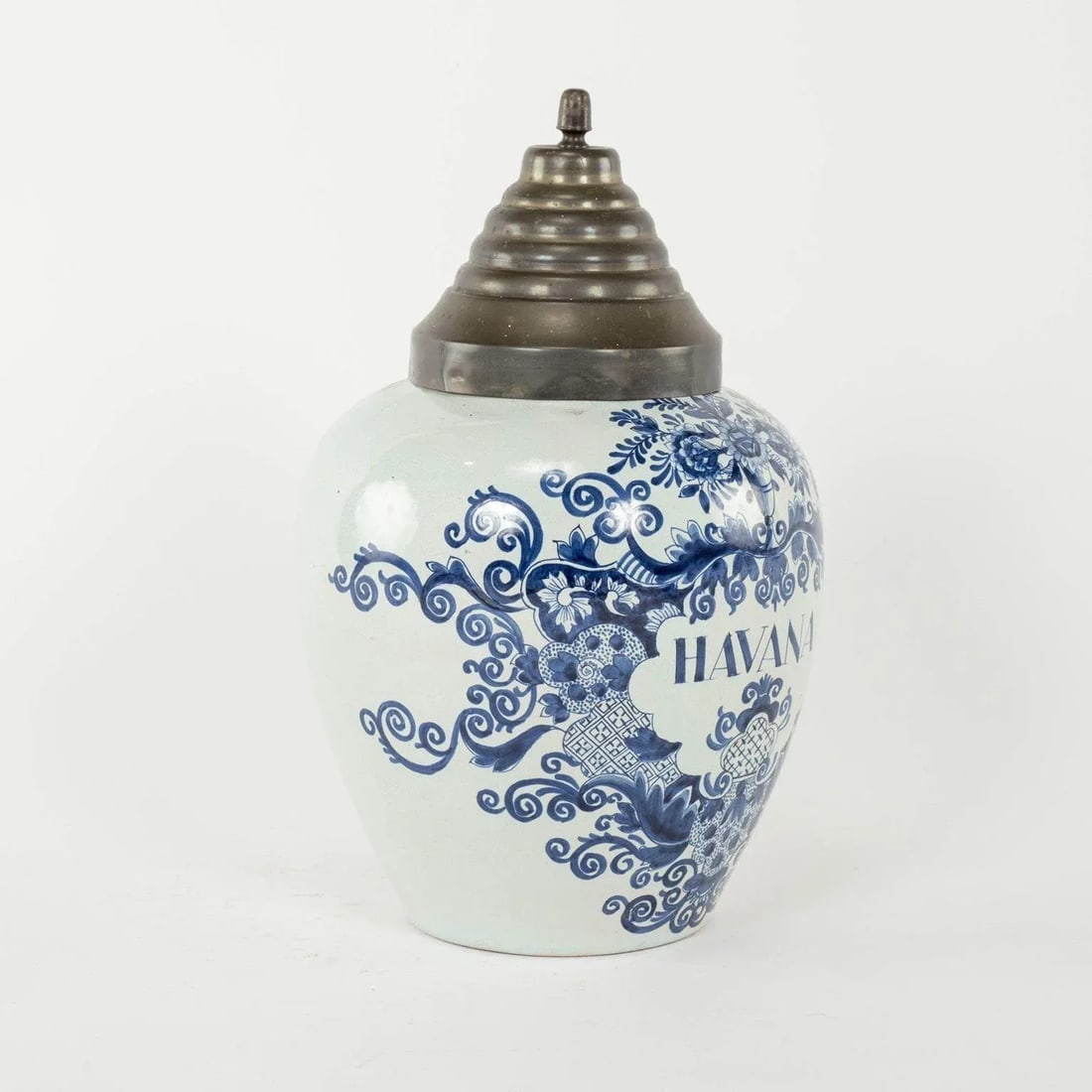 Delft Blue and White "Havana" Tobacco Jar - 4