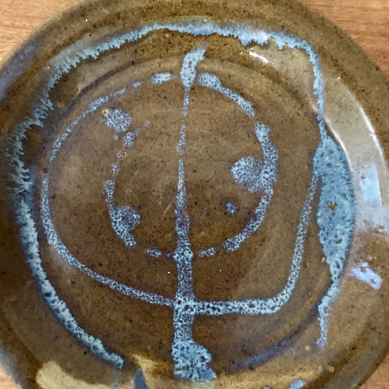Late 20th Century Vintage Glazed Studio Pottery Plate Signed Dated - 3