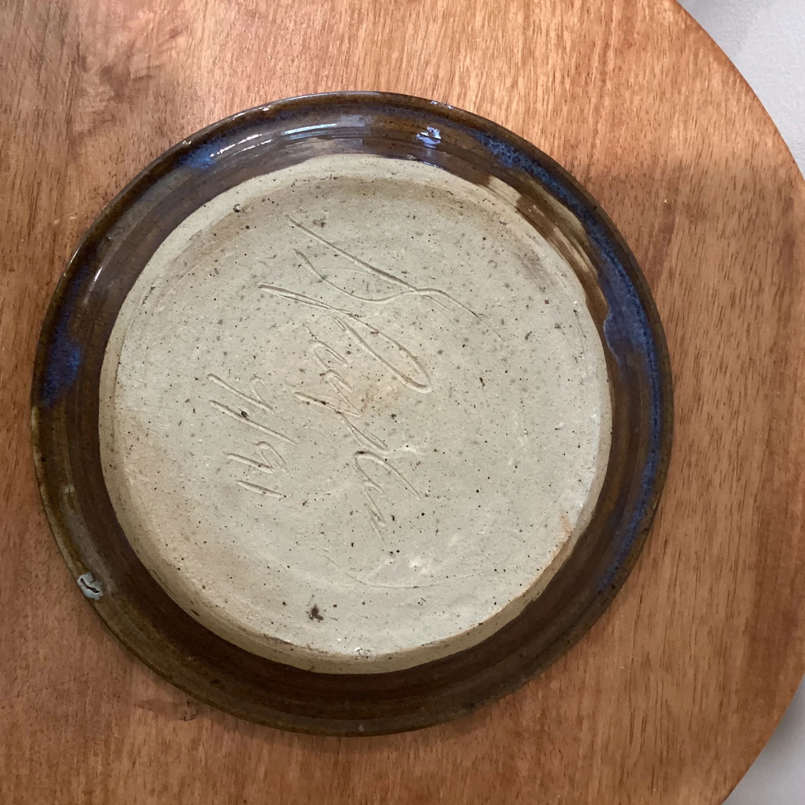 Late 20th Century Vintage Glazed Studio Pottery Plate Signed Dated - 6