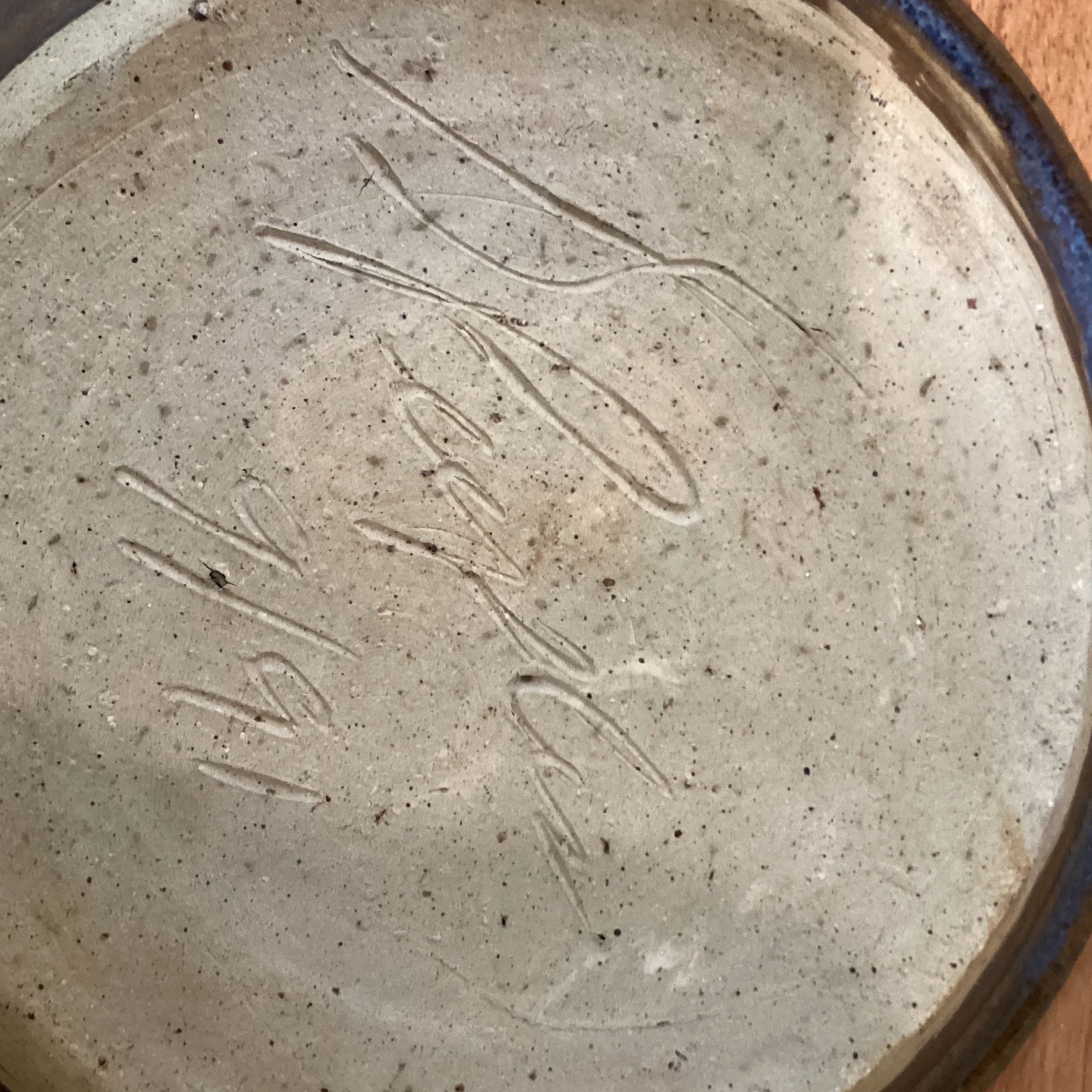 Late 20th Century Vintage Glazed Studio Pottery Plate Signed Dated - 7