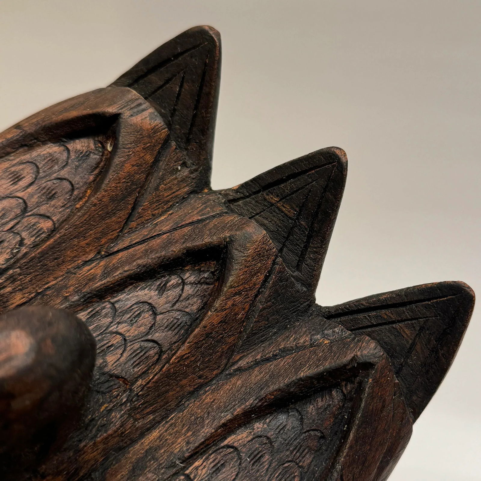 Mid-Century Modern Antique Hand-Carved Teak Wood Three-Duck Box - 12