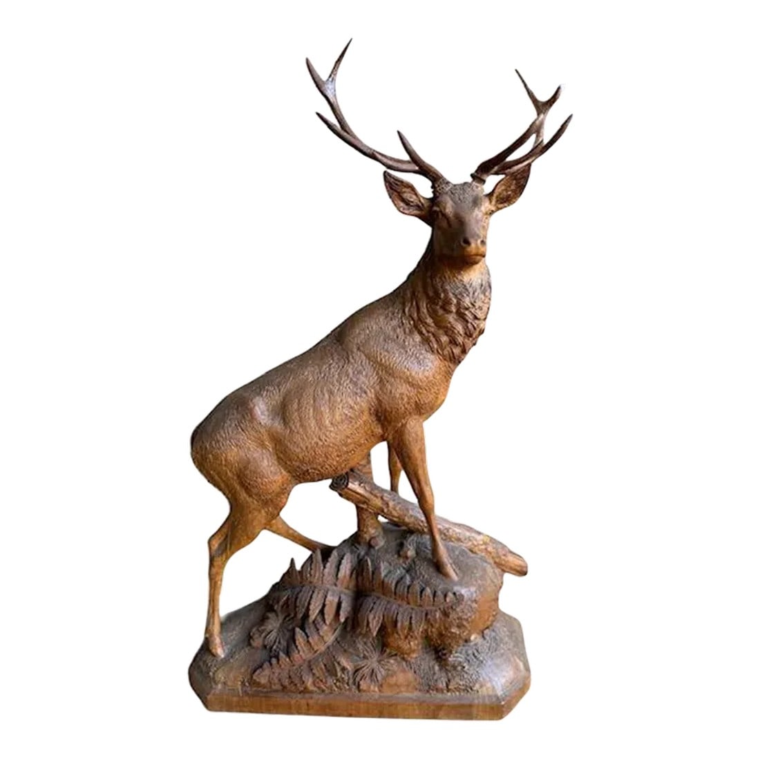 19th Century Swiss Black Forest Style Wood Carved Stag Deer Brienz (1 of 11)