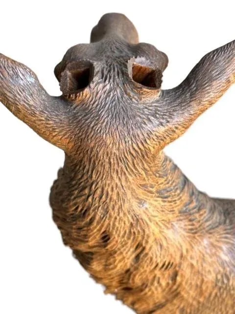 19th Century Swiss Black Forest Style Wood Carved Stag Deer Brienz - 5