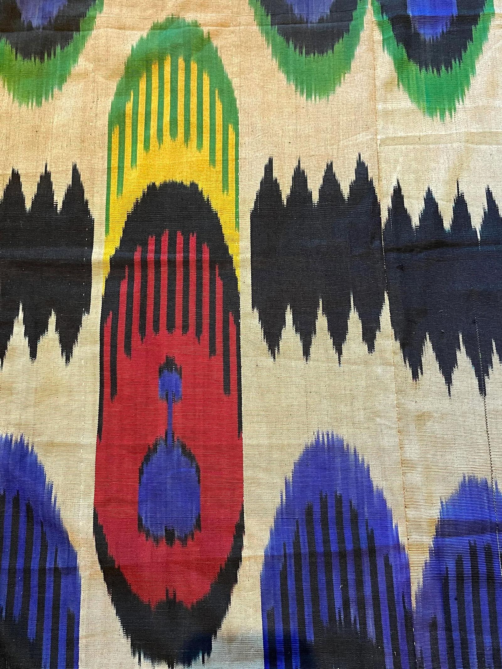 Mid 20th Century Silk Ikat Panel, Uzbekistan - 2