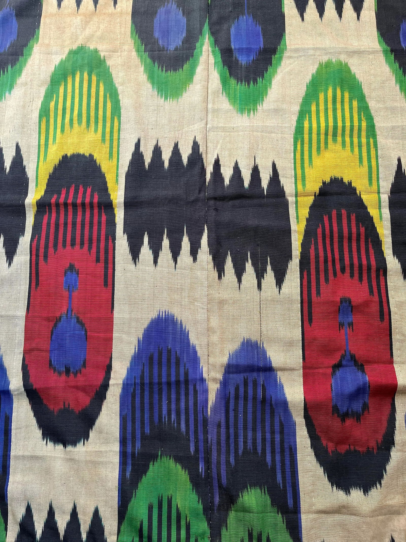 Mid 20th Century Silk Ikat Panel, Uzbekistan - 5