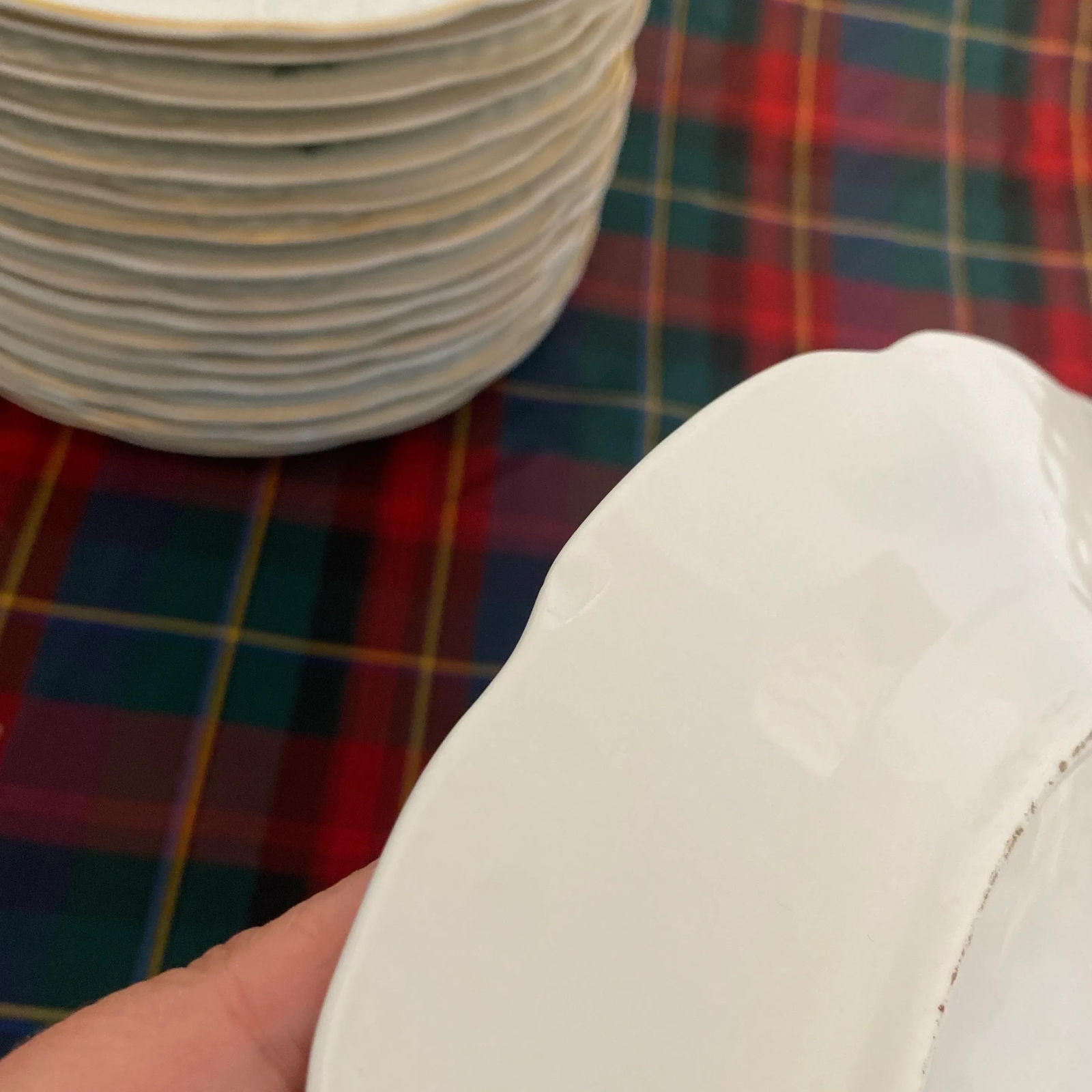 Vintage Mottahedeh Vista Alegre Emerald Green Floral Plates- Set of 17 - 11