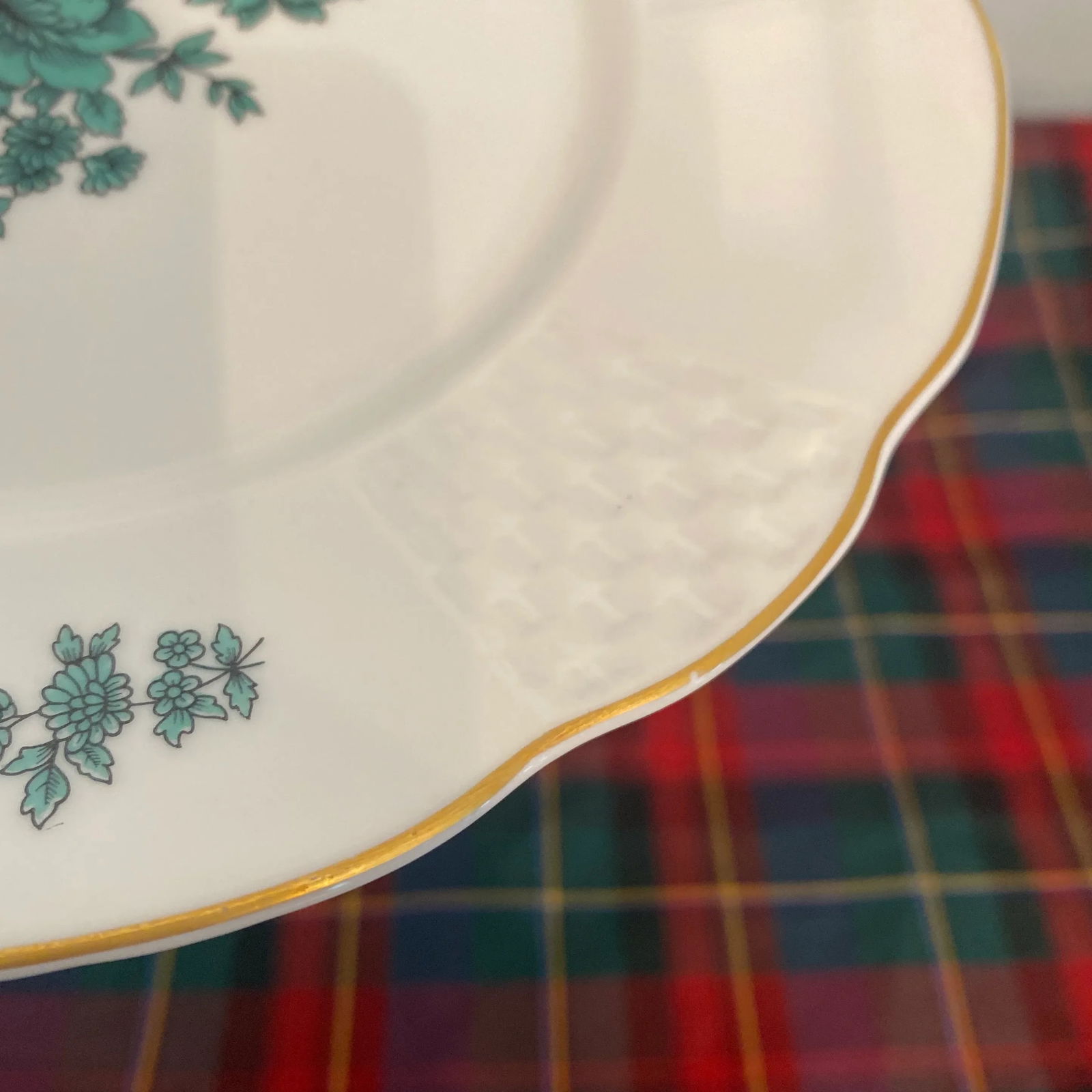 Vintage Mottahedeh Vista Alegre Emerald Green Floral Plates- Set of 17 - 8